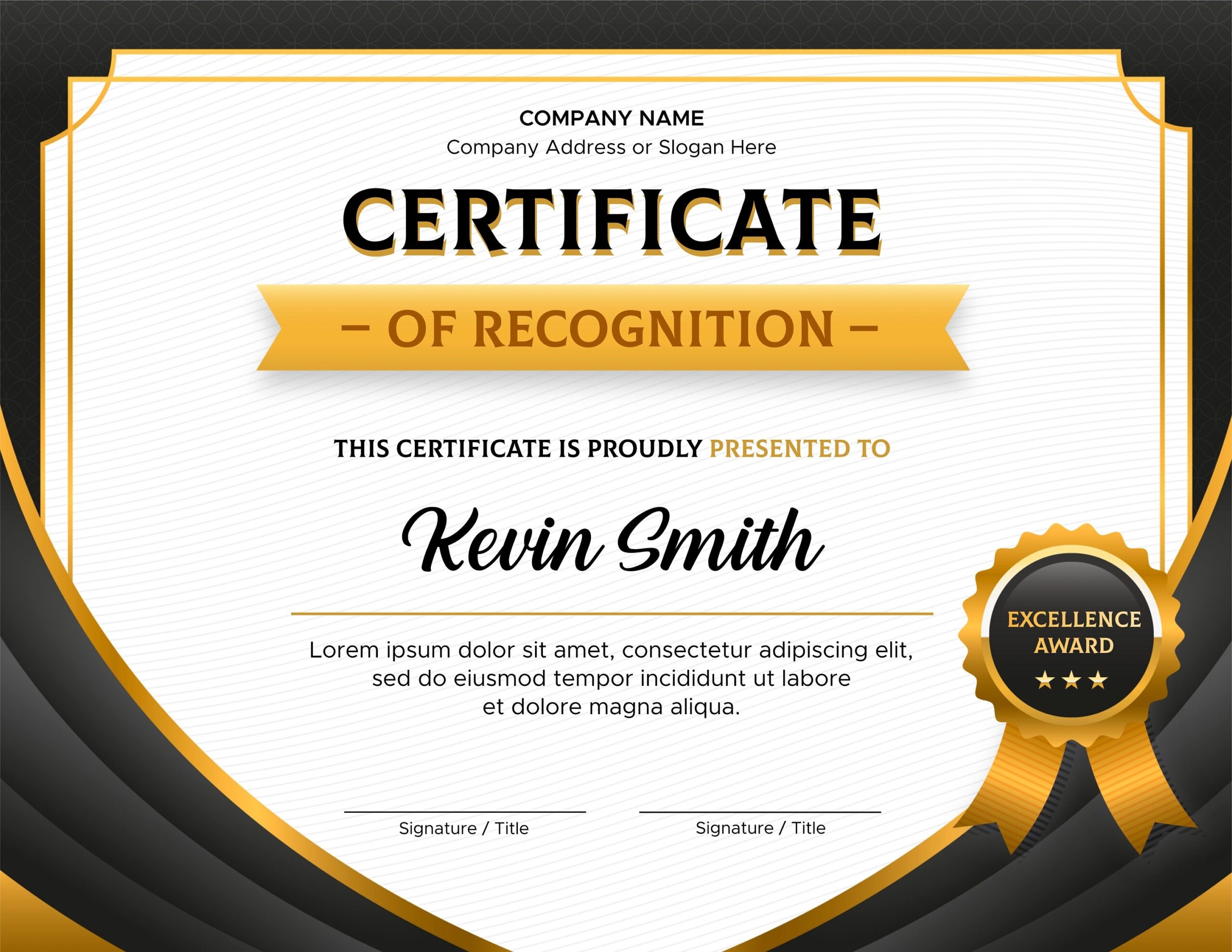Printable Award Certificate Editable