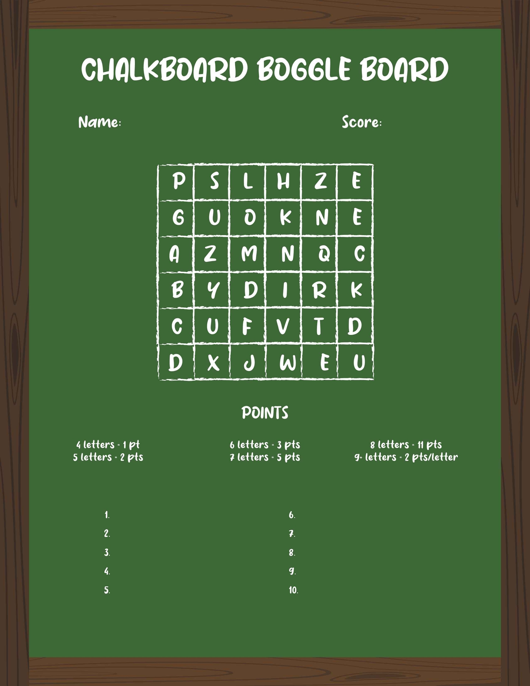 Free Printable Editable Chalkboard Cards