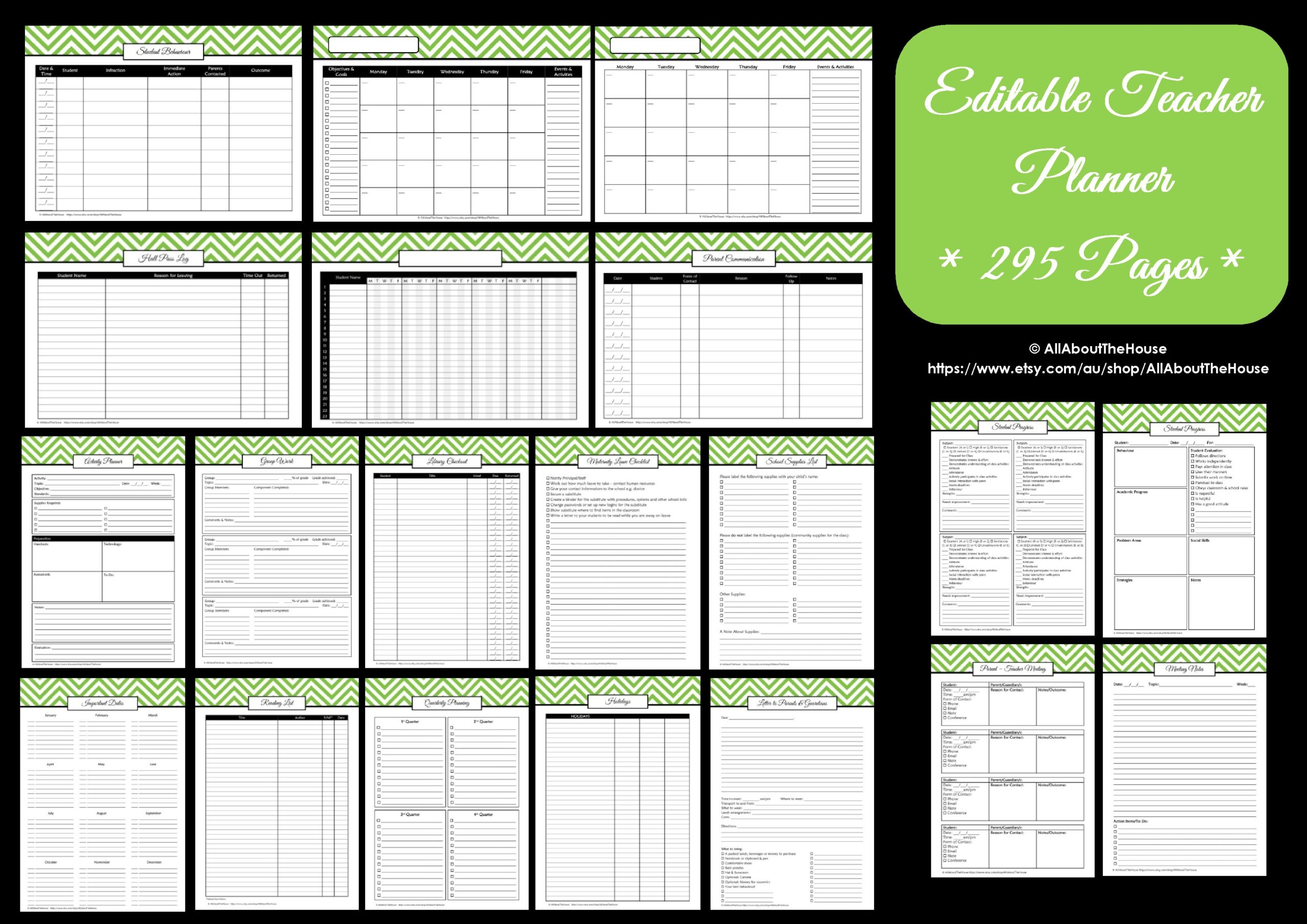 Printable And Editable Teacher Year Schedul