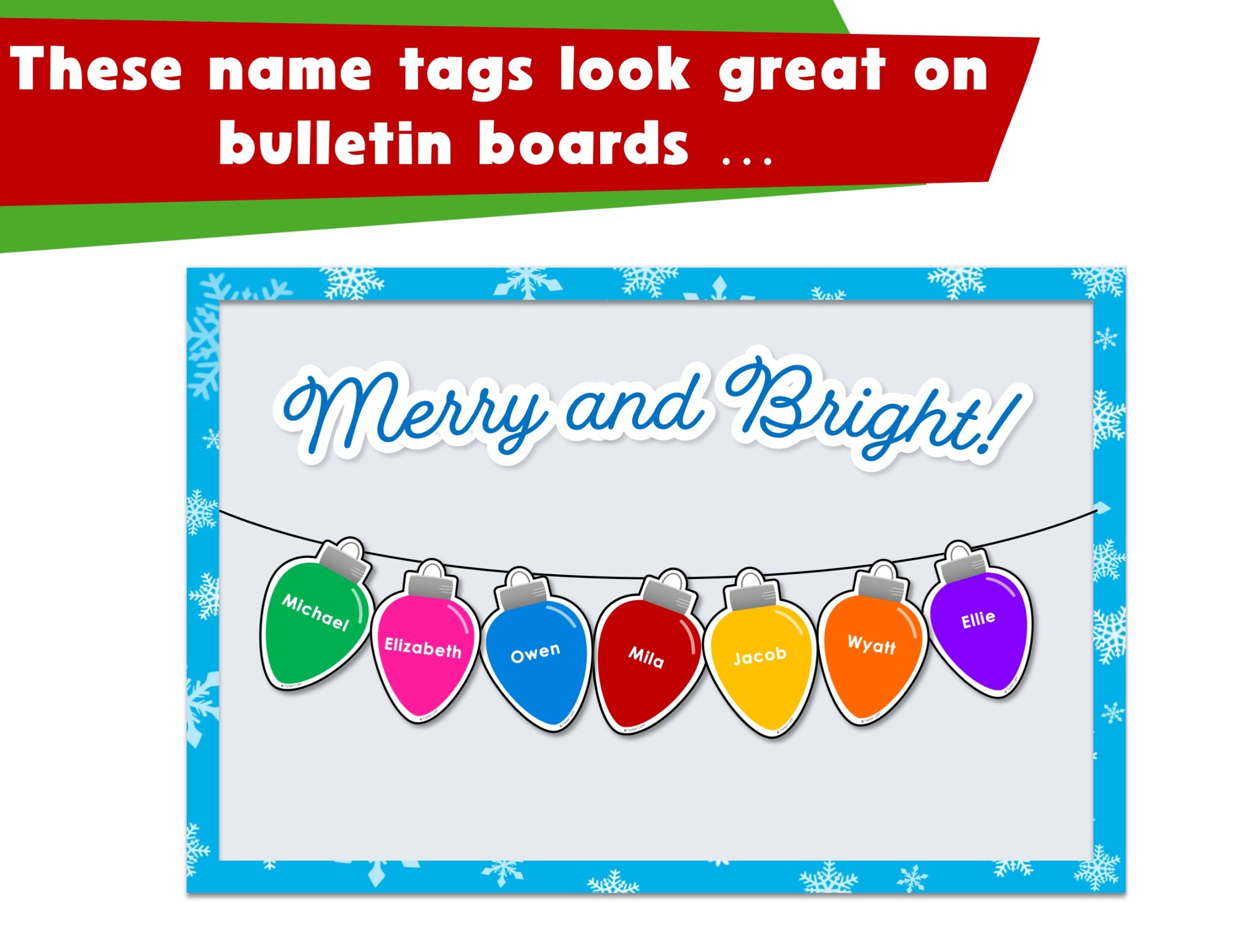 Editable Christmas Lights Cubby Tags Locker Labels Made By Teachers