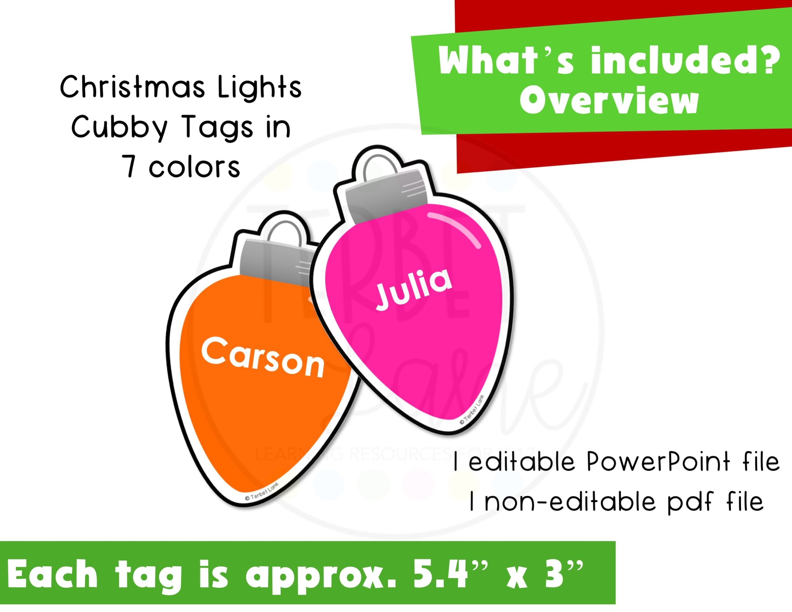 Editable Christmas Lights Cubby Tags Locker Labels Made By Teachers