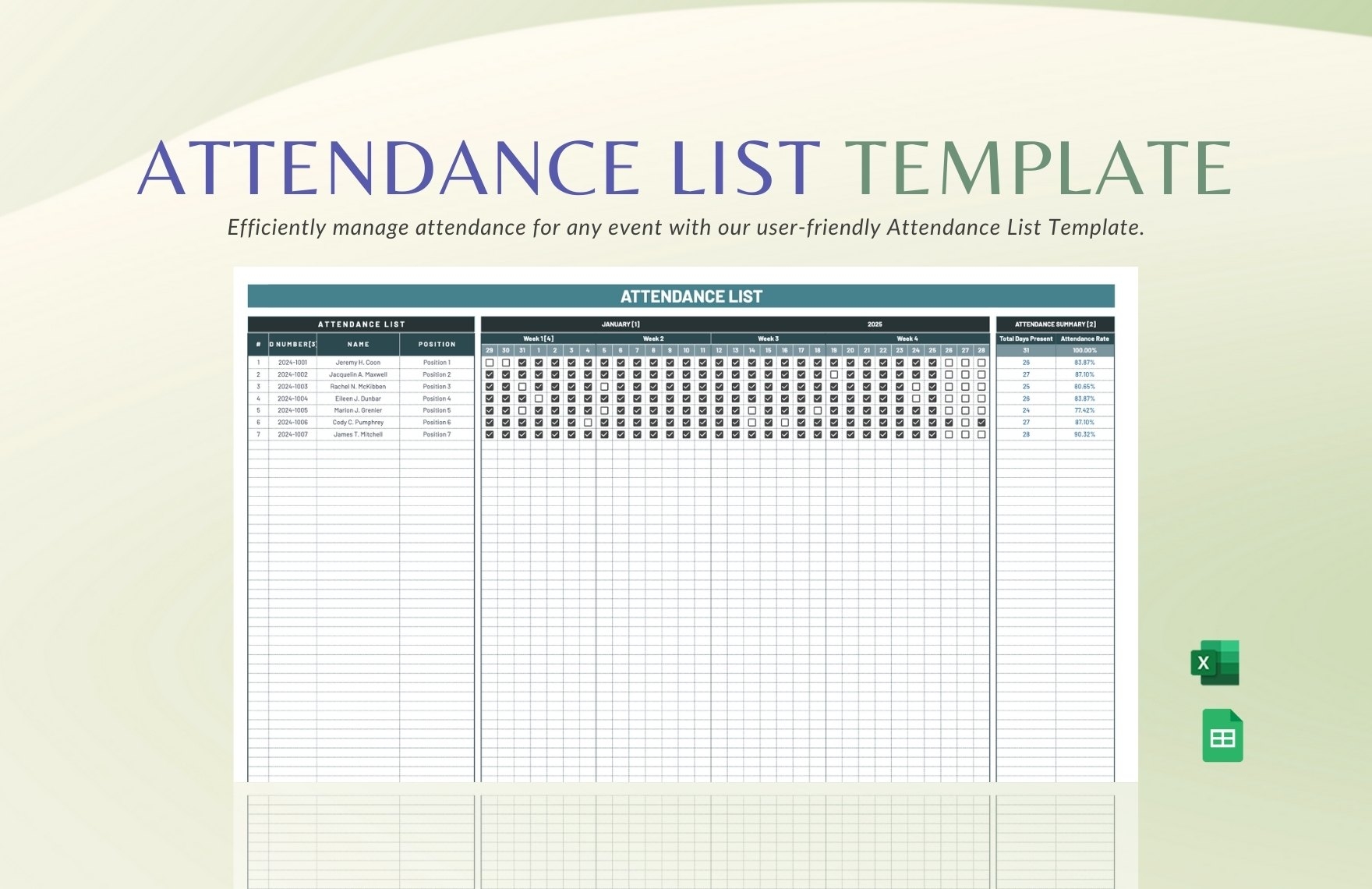 Editable Class List Templates In Excel To Download