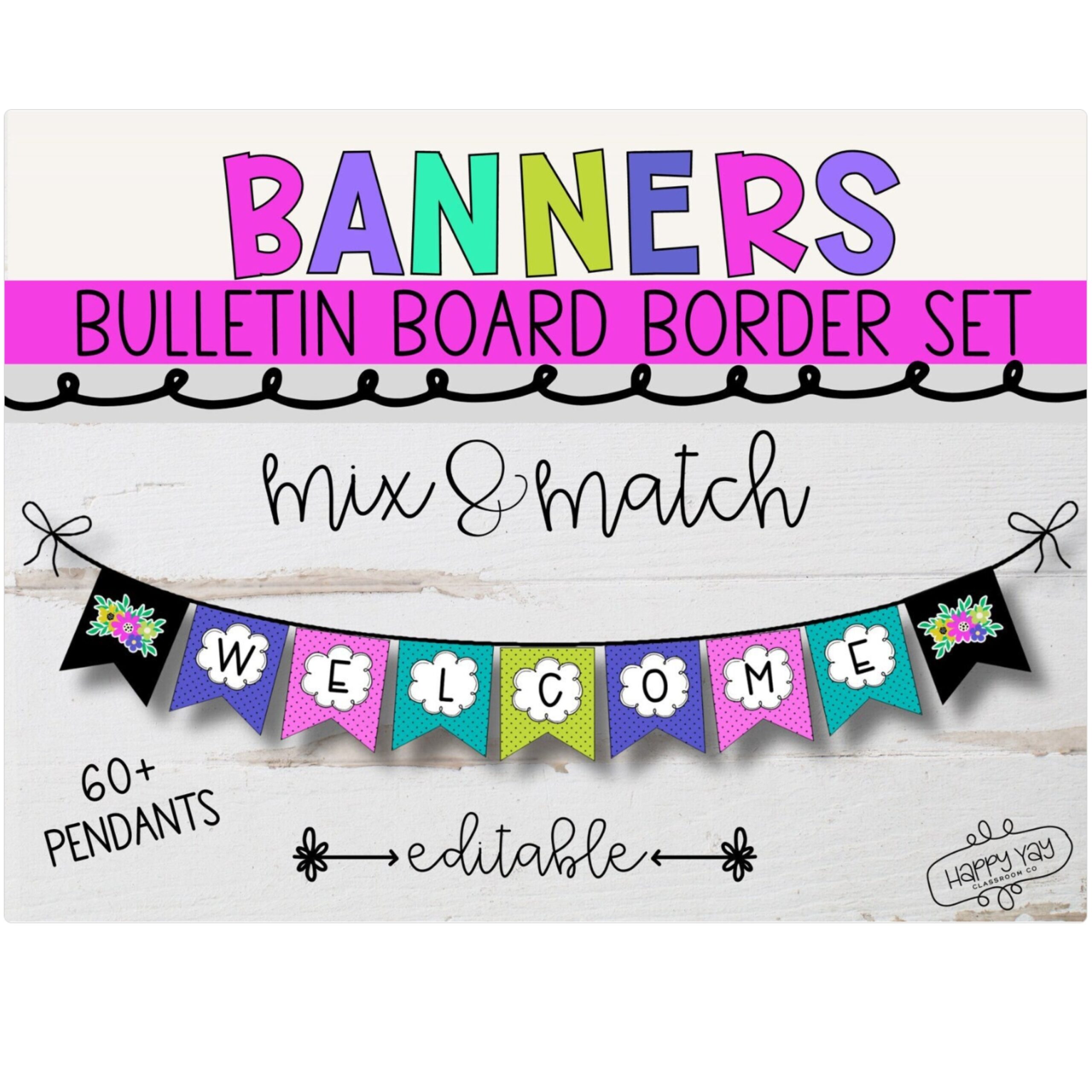 Editable Classroom Banner Classroom Decor Back To School Welcome Banner Math Banner Reading Banner bulletin Board Etsy