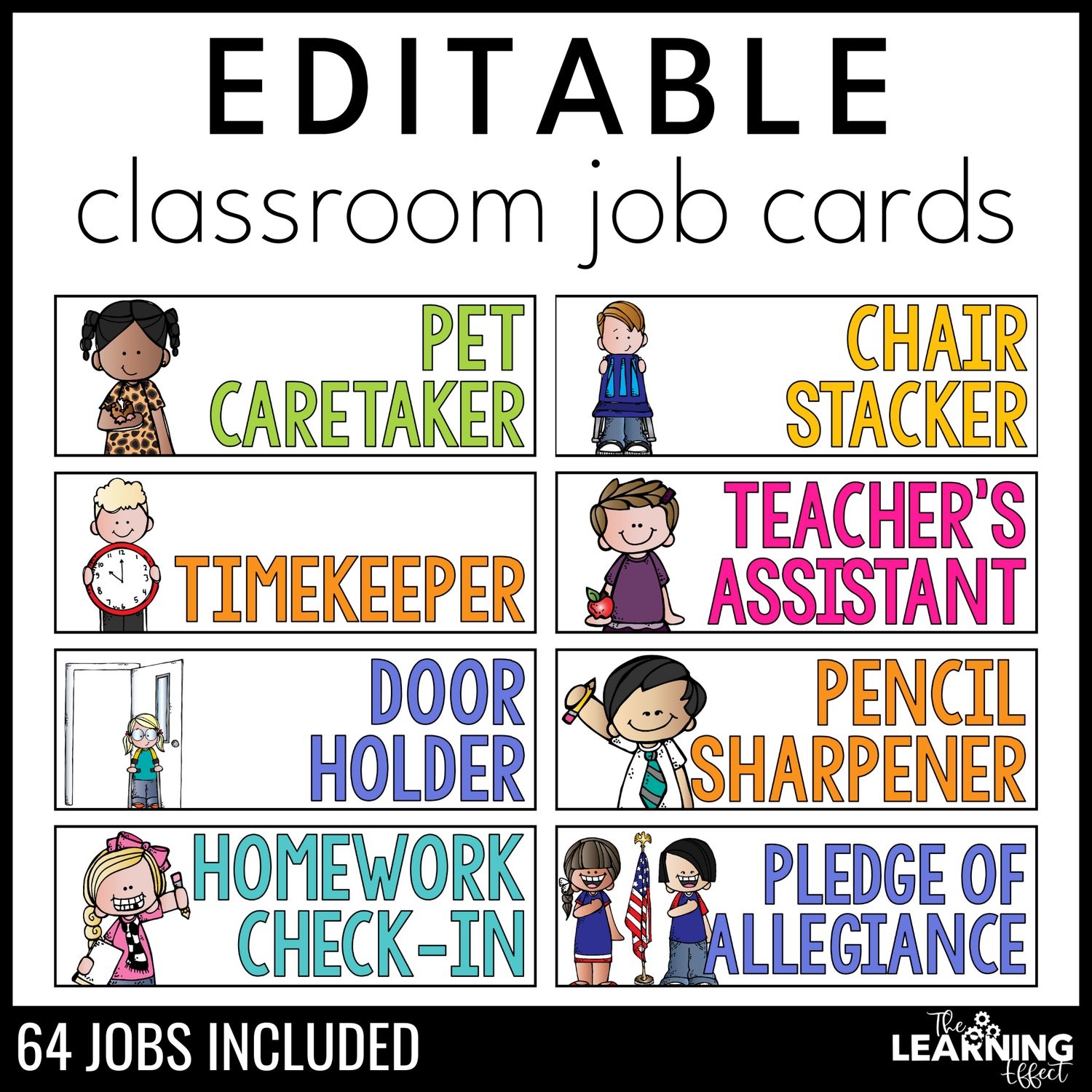 Printable Classroom Jobs Template Editable Free