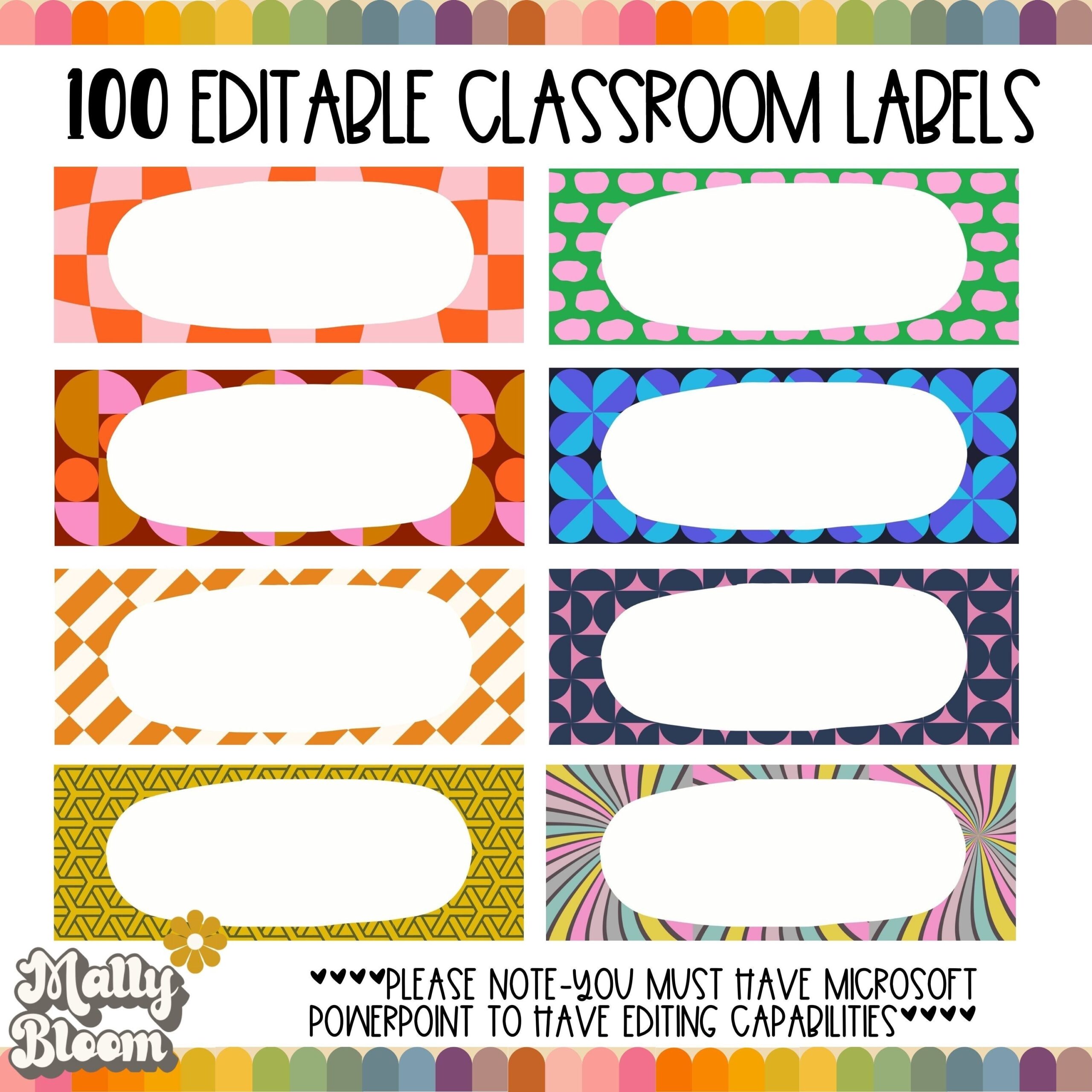 Free Editable Printable Classroom Labels