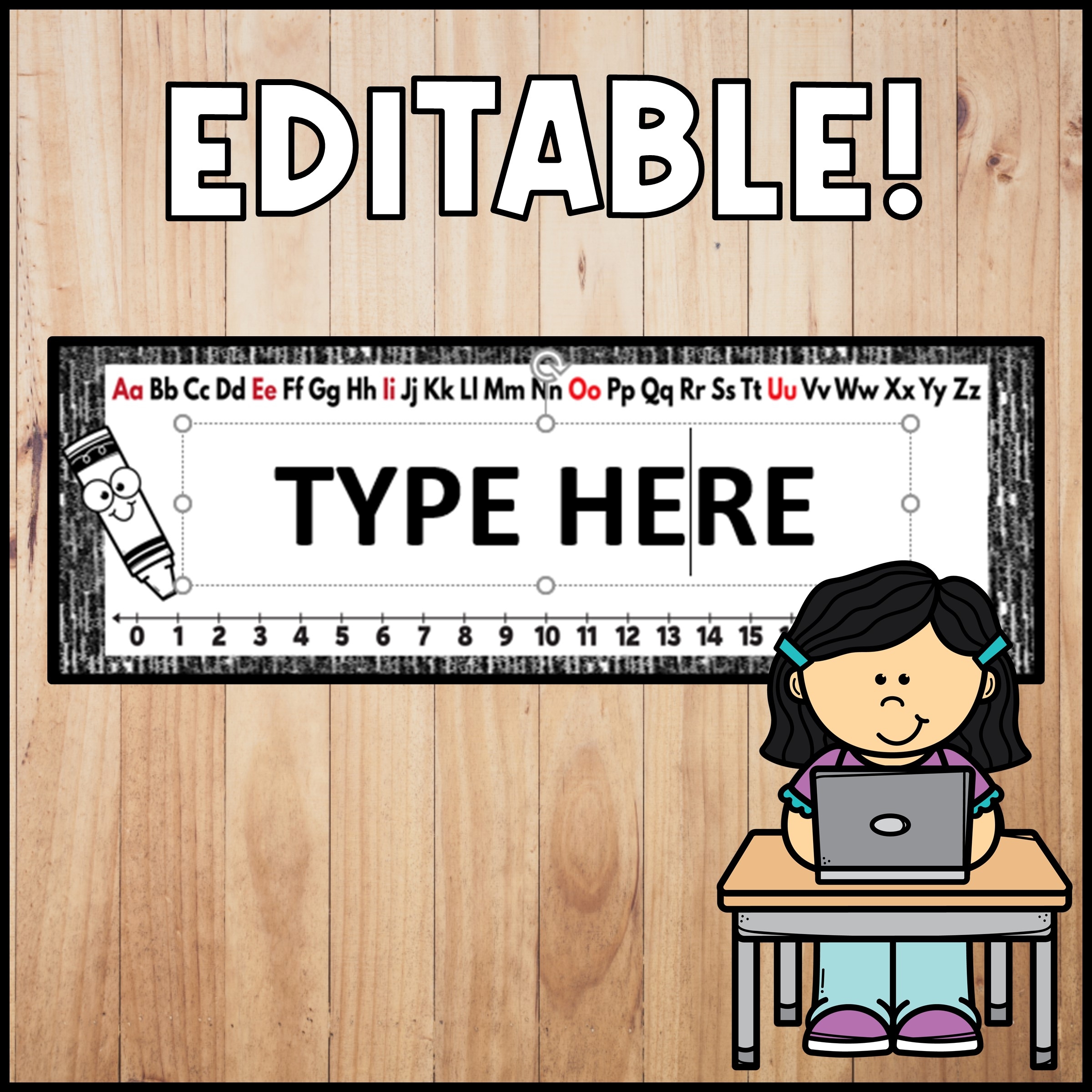 EDITABLE Desk Name Plates FREE Crayon Theme Teaching Resources
