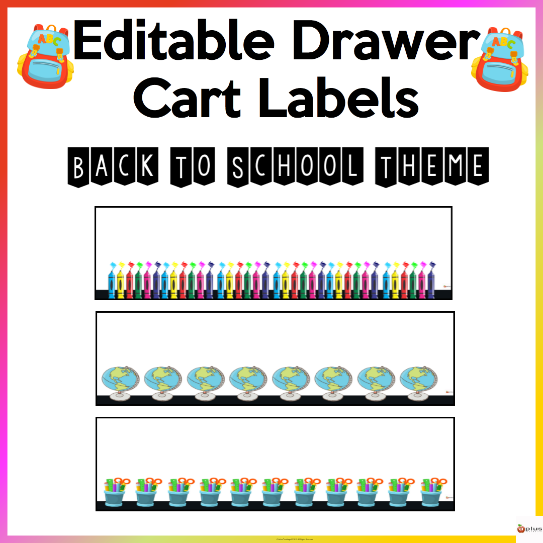 Editable Drawer Cart Labels Back To School Theme Made By Teachers