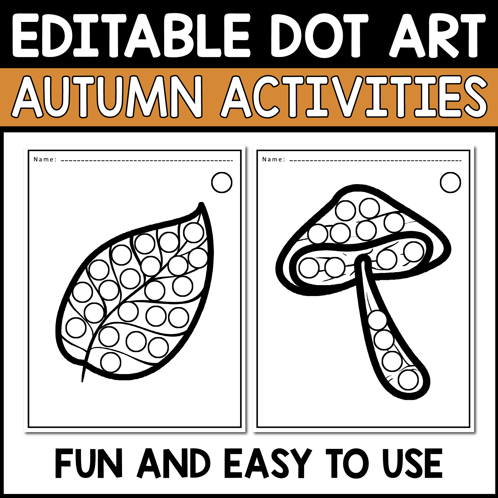 Editable Fall Dot Art Printable Dot Q tip Painting Activities Dot A Dot Made By Teachers