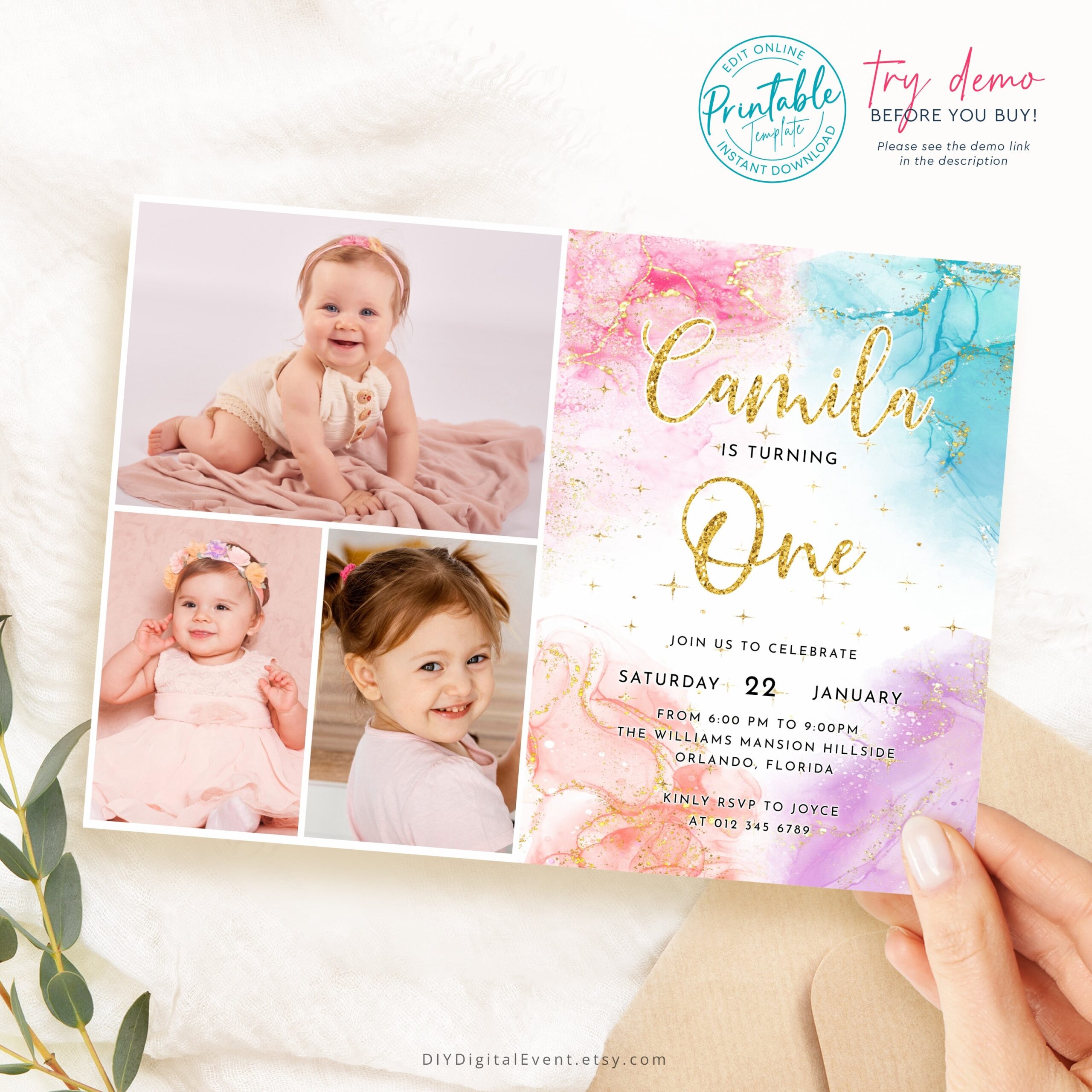Etsy Editable Printable Inviation
