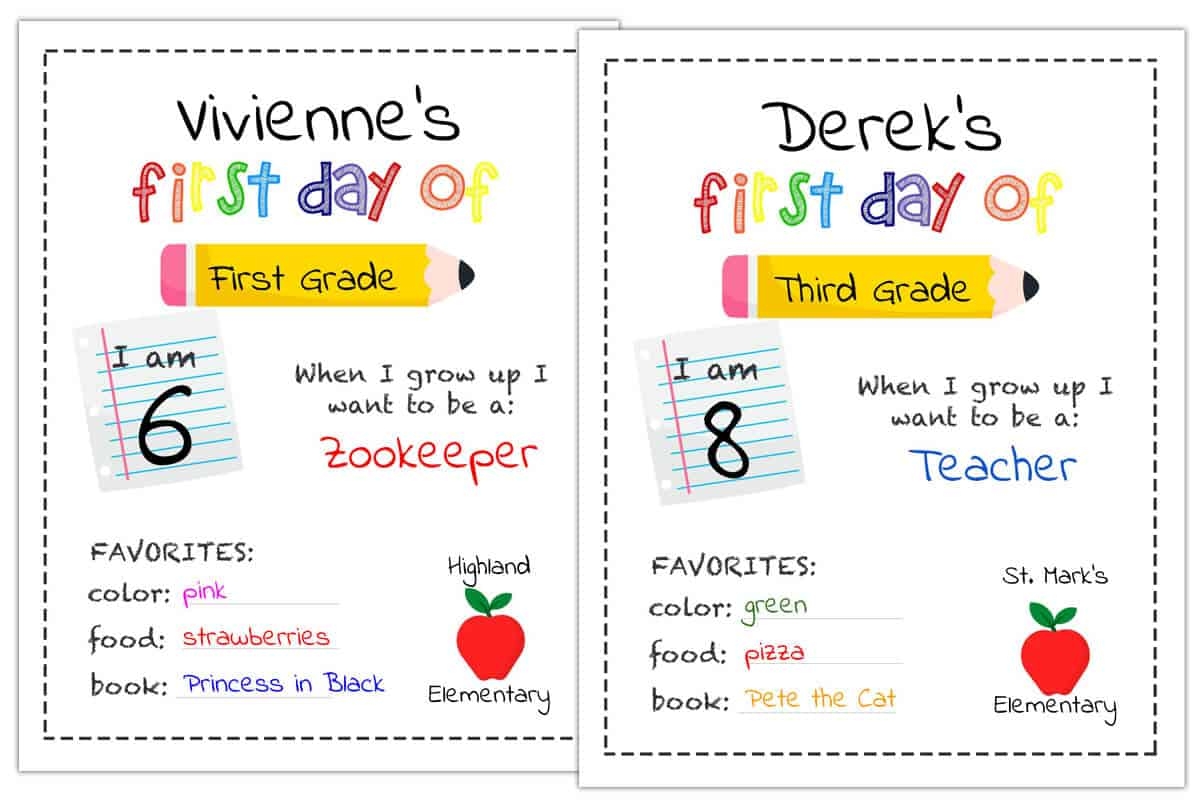 Free Printable Editable First Day Of School Sign