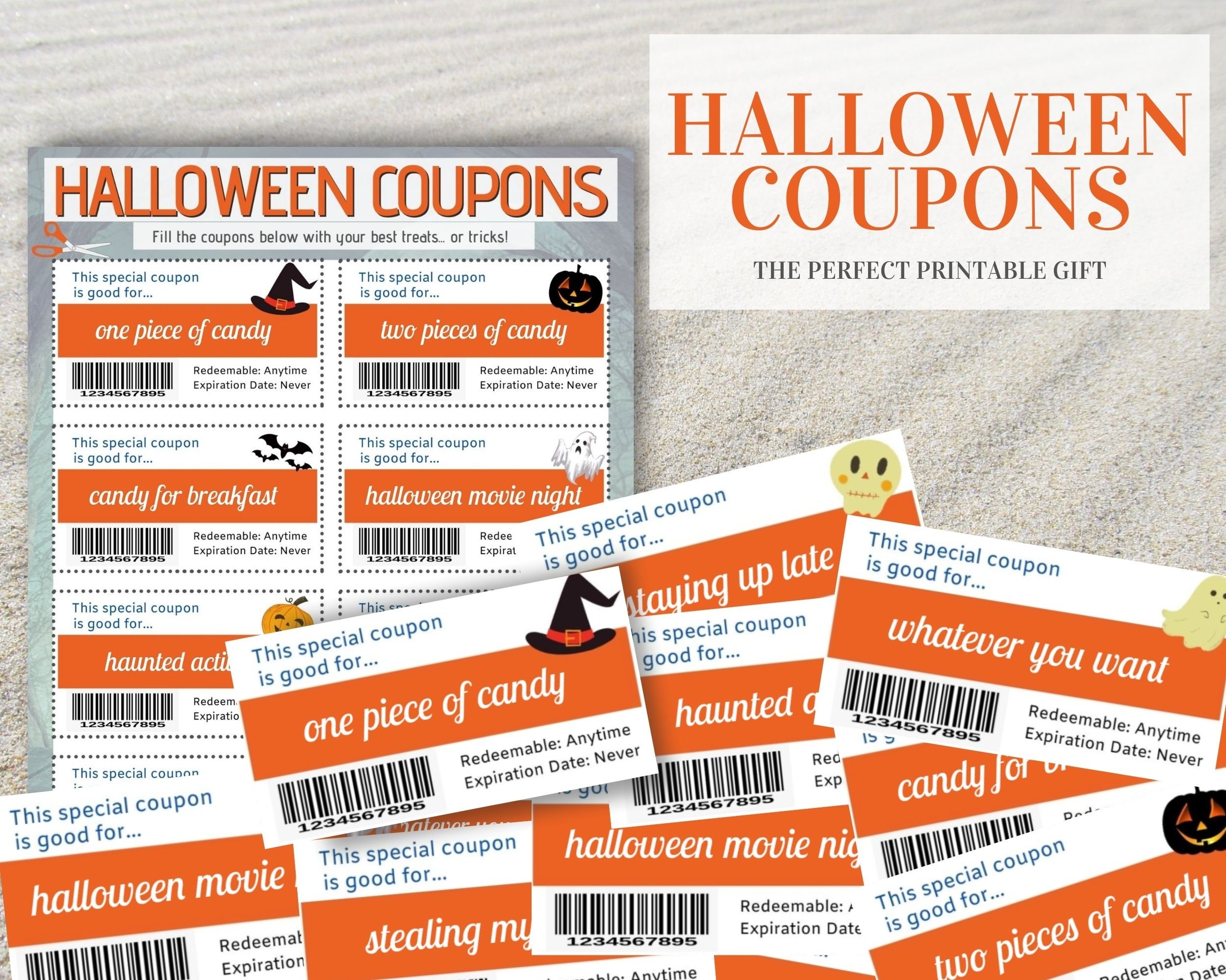 Editable Halloween Coupons Printable Halloween Gift Candy Coupons PDF Download Etsy