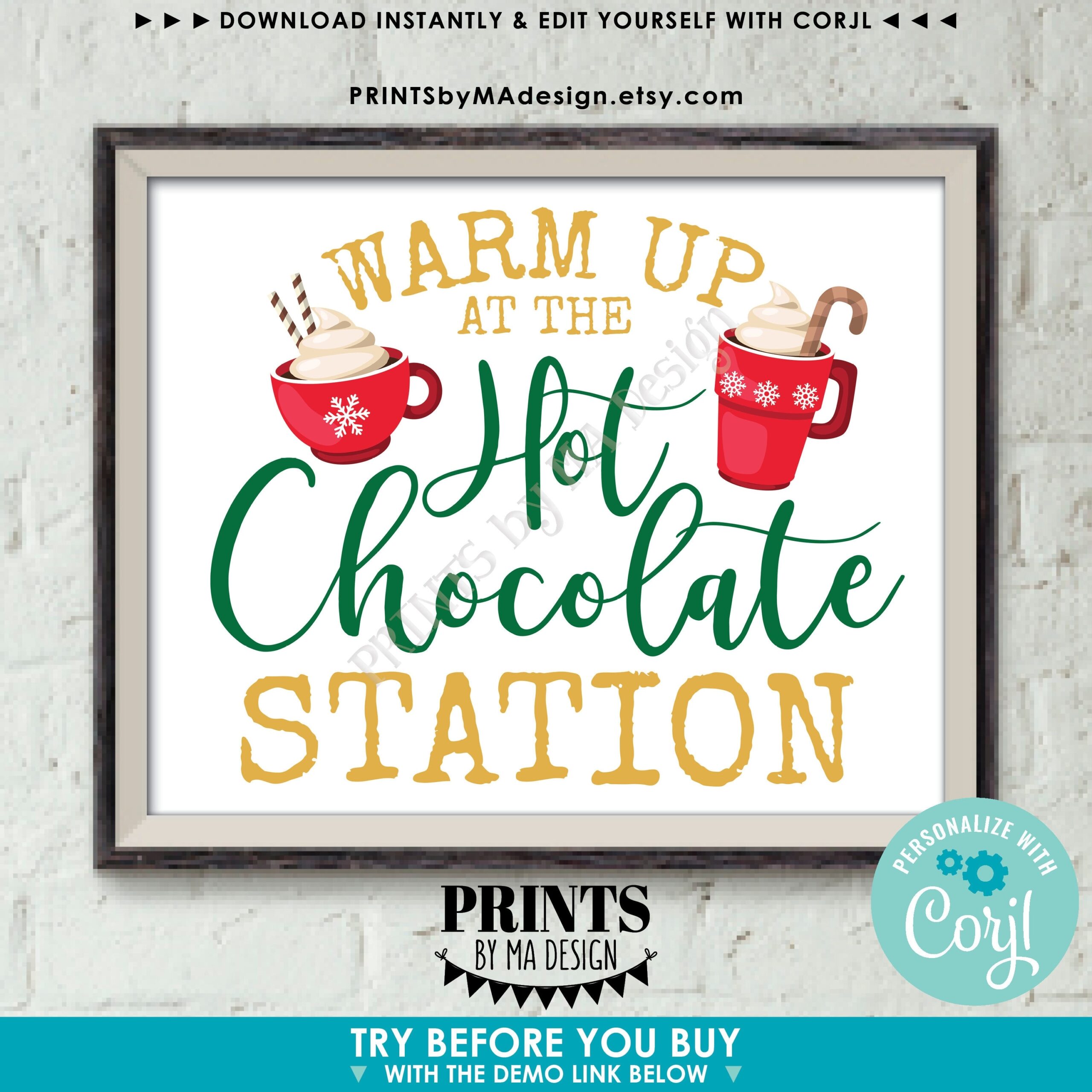 Hot Chocolate Bar Printable Editable
