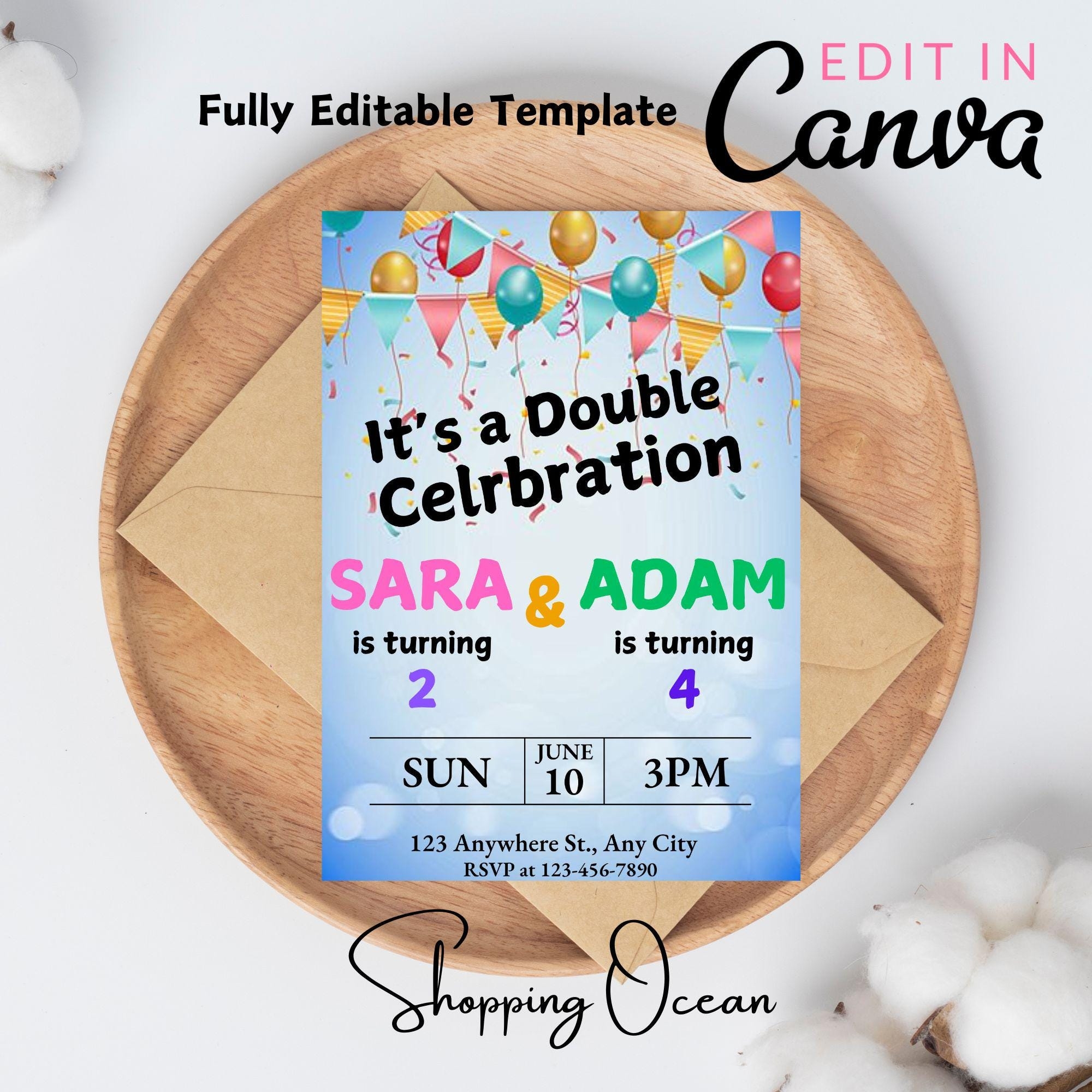Editable Joint Birthday Party Sibling Birthday Invitation Double Birthday Invitation Dual Bday Invite Brother Sister Invitation Etsy