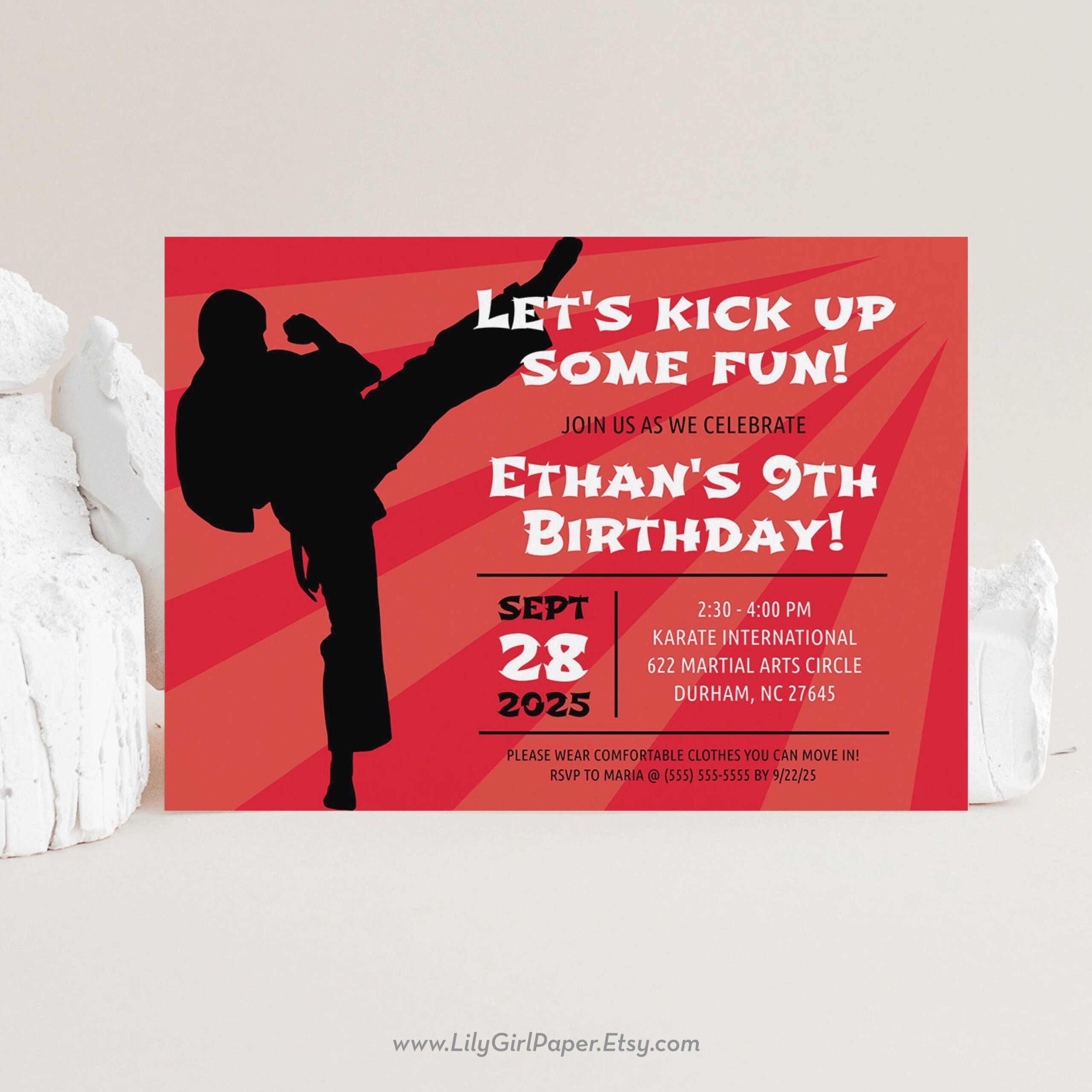 Editable Karate Birthday Party Invitation Template Tae Kwon Do Martial Art Party Invitation Instant Download Printable 0124 Etsy
