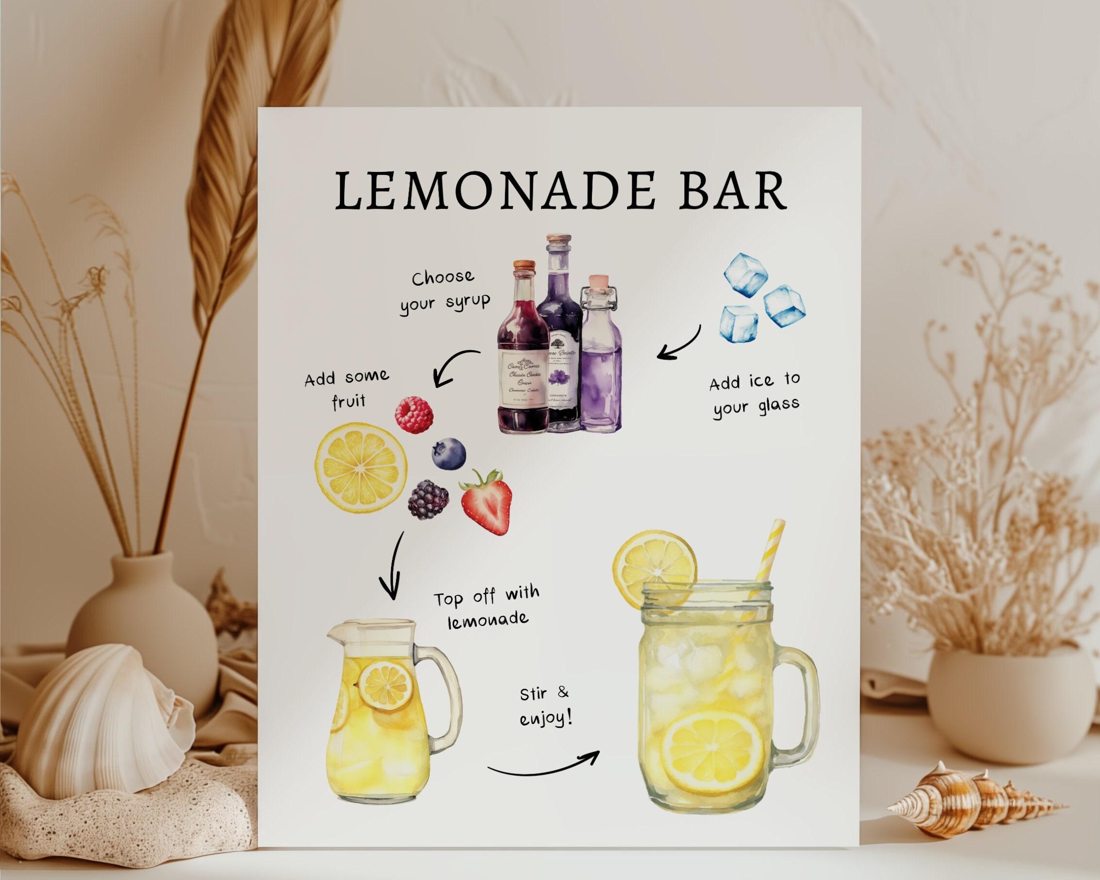 EDITABLE Lemonade Bar Sign Template 0042AA Etsy