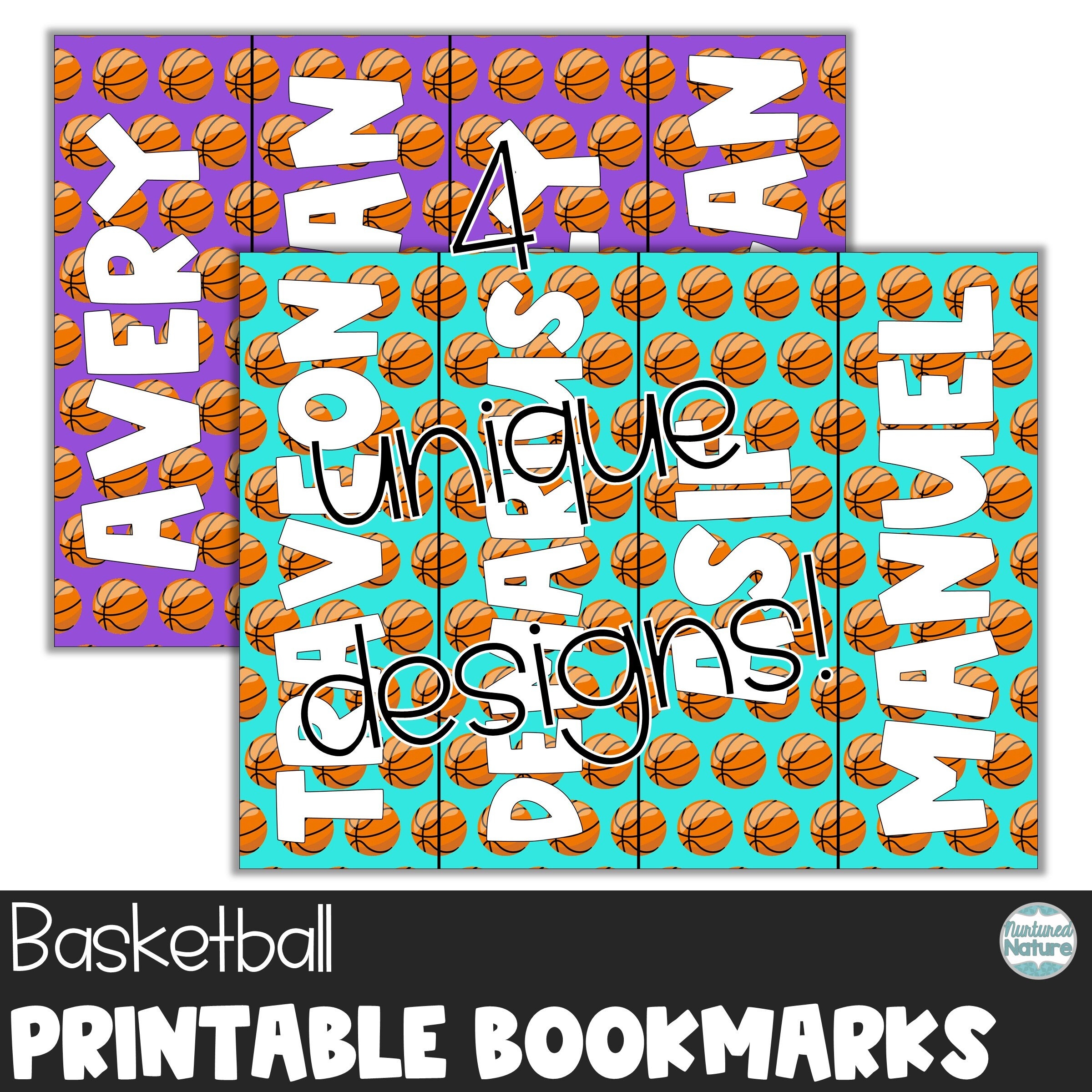 Editable Name Bookmarks Basketball Party Favors Bookmarks For Boys Personalized Gifts For Him Sports Girl Etsy