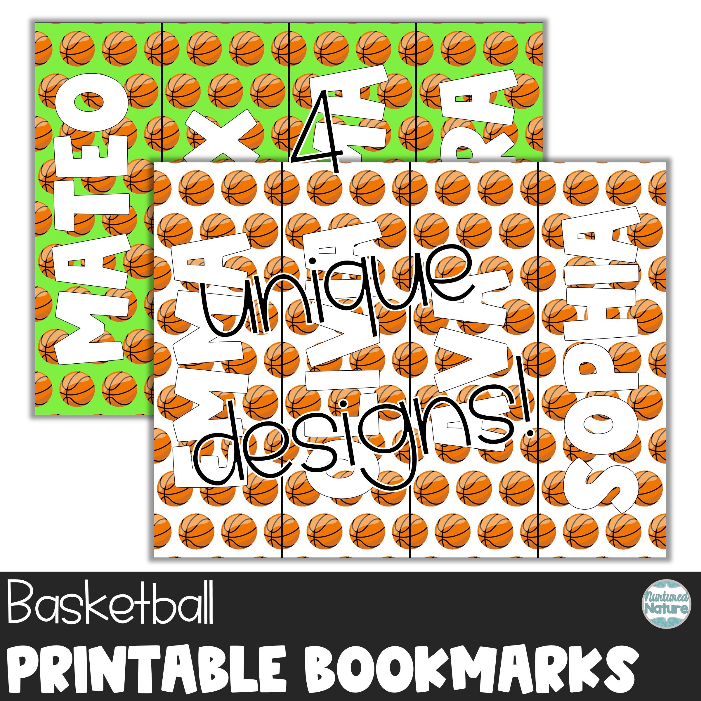 Editable Name Bookmarks Basketball Party Favors Bookmarks For Boys Personalized Gifts For Him Sports Girl Etsy