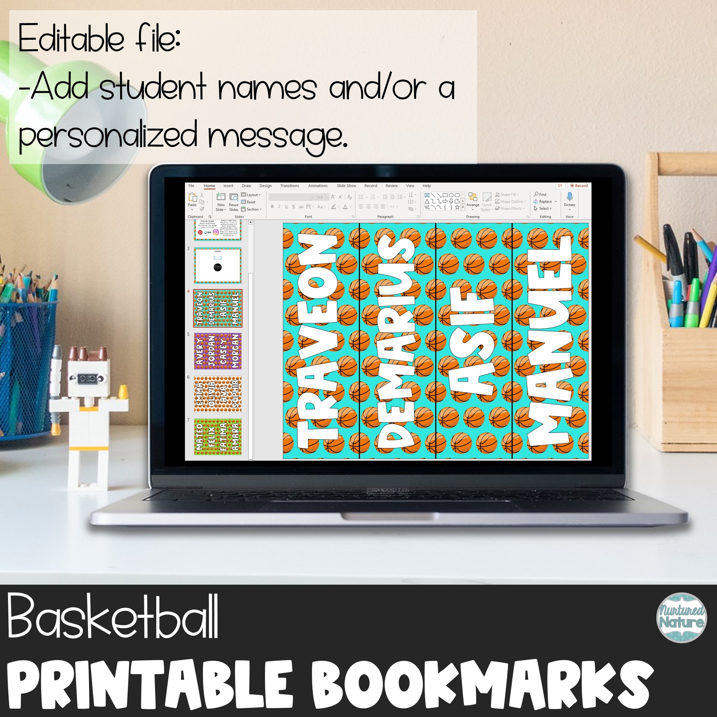 Printable Basketball Bookmarks That Are Editable