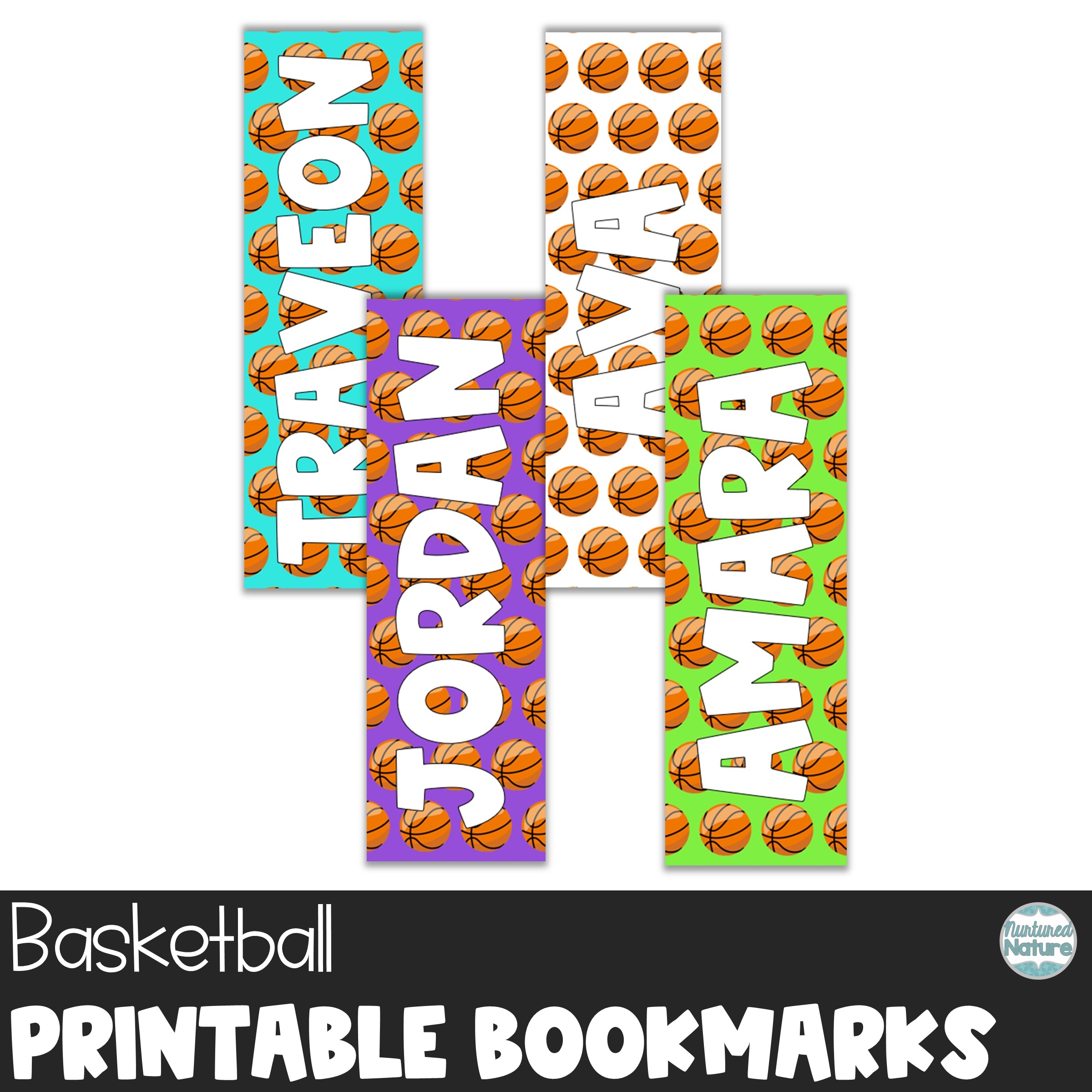 Editable Name Bookmarks Basketball Sports Theme Made By Teachers