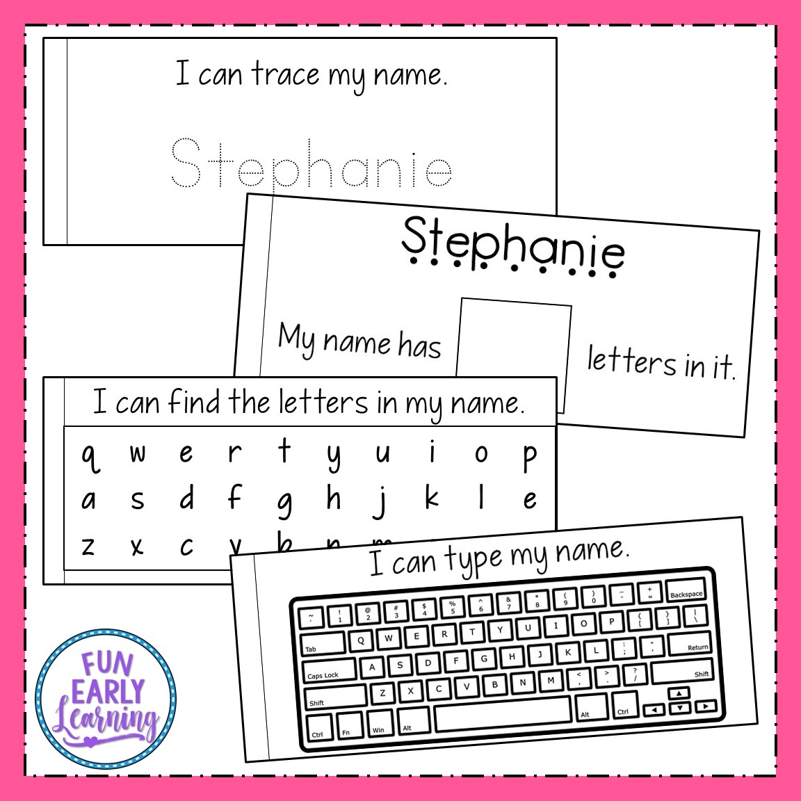 Editable Name Books Name Writing Activities For Preschool Fun Early Learning