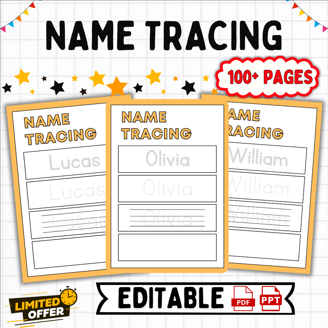 Printable Editable Name Practice Pages