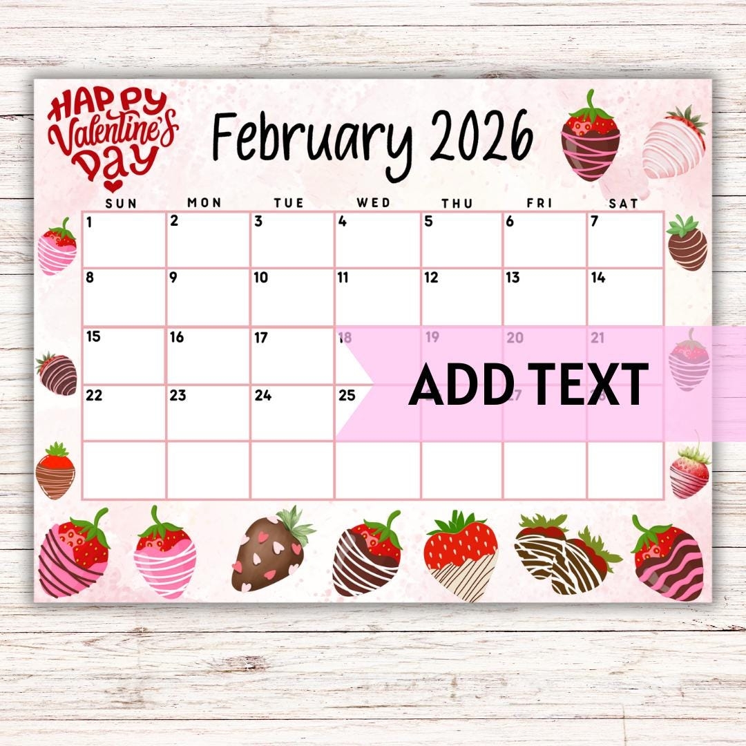 Printable February Calendar With Big Boxes You Can Edit