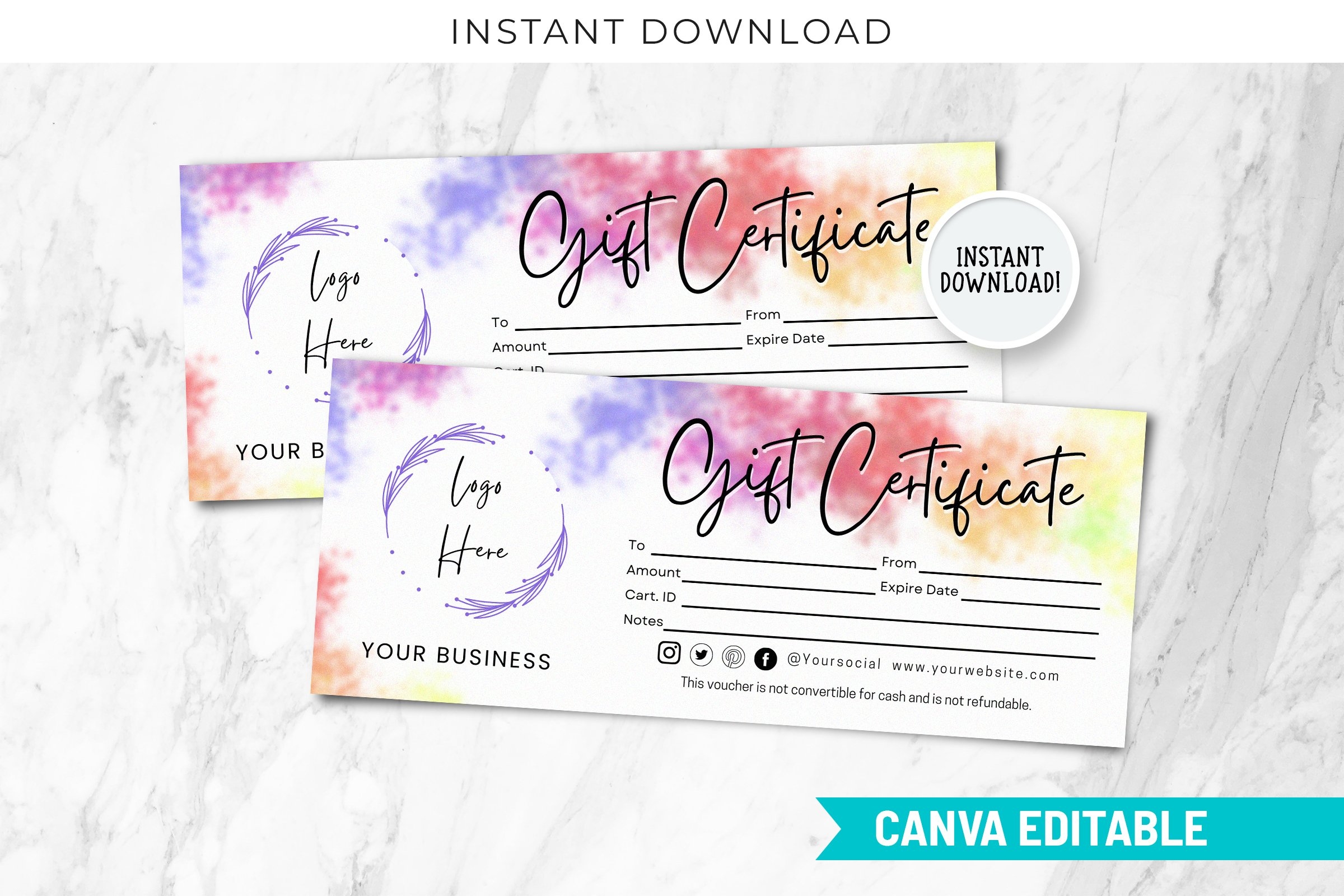 Editable Printable Gift Certificates