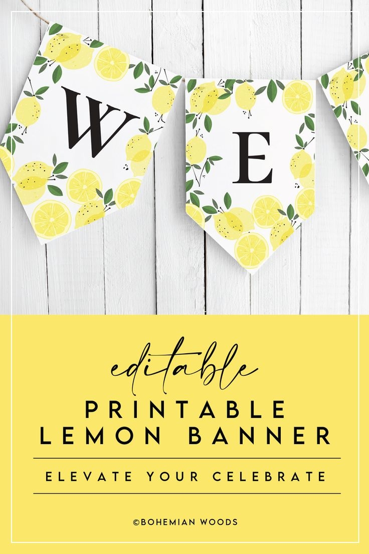 Editable Printable Lemon Paper Banner