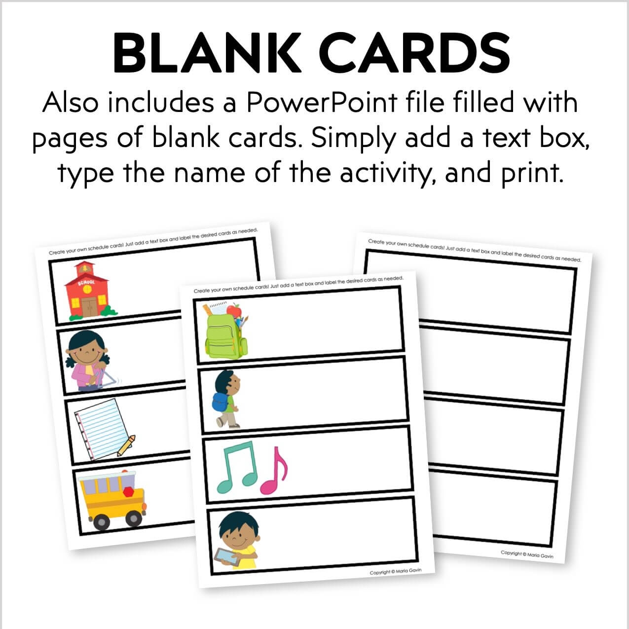 Editable Schedule Cards Daily Schedule Kinder Craze