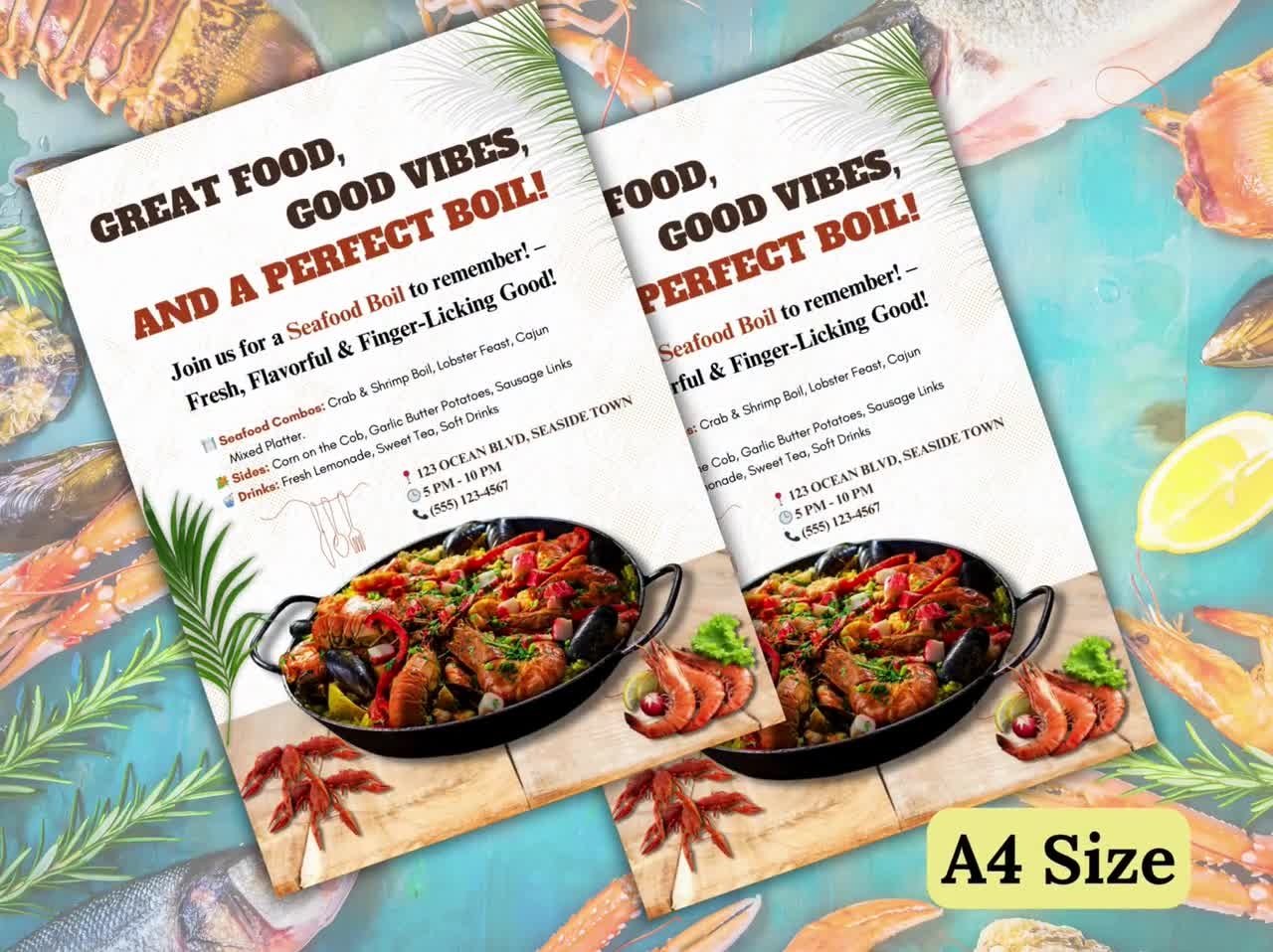 Editable Seafood Boil Invitation Template Backyard Seafood Party Flyer Seafood Cookout Invitation For Friends Family Crab Boil Invite Etsy