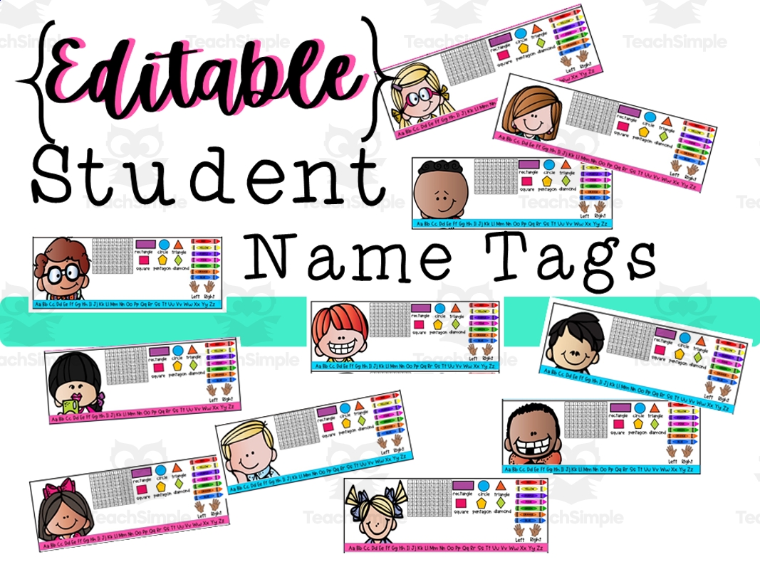 Editable Student Desk Name Tags By Teach Simple