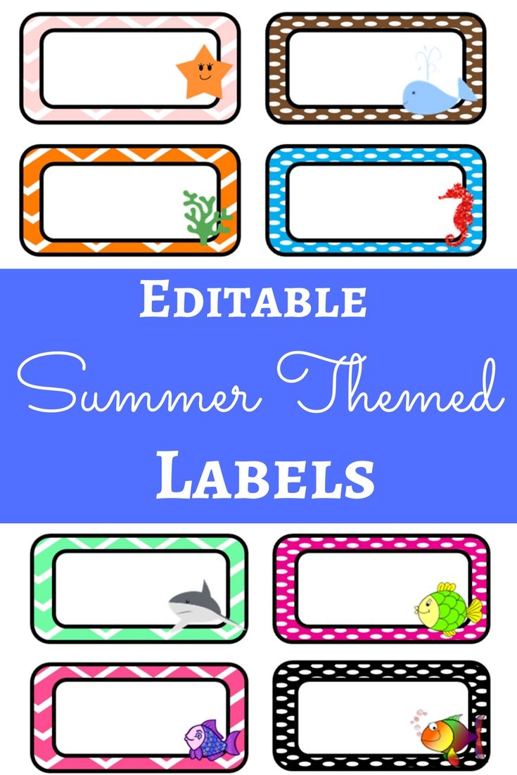 Tropical Themed Labels Printable Editable Free