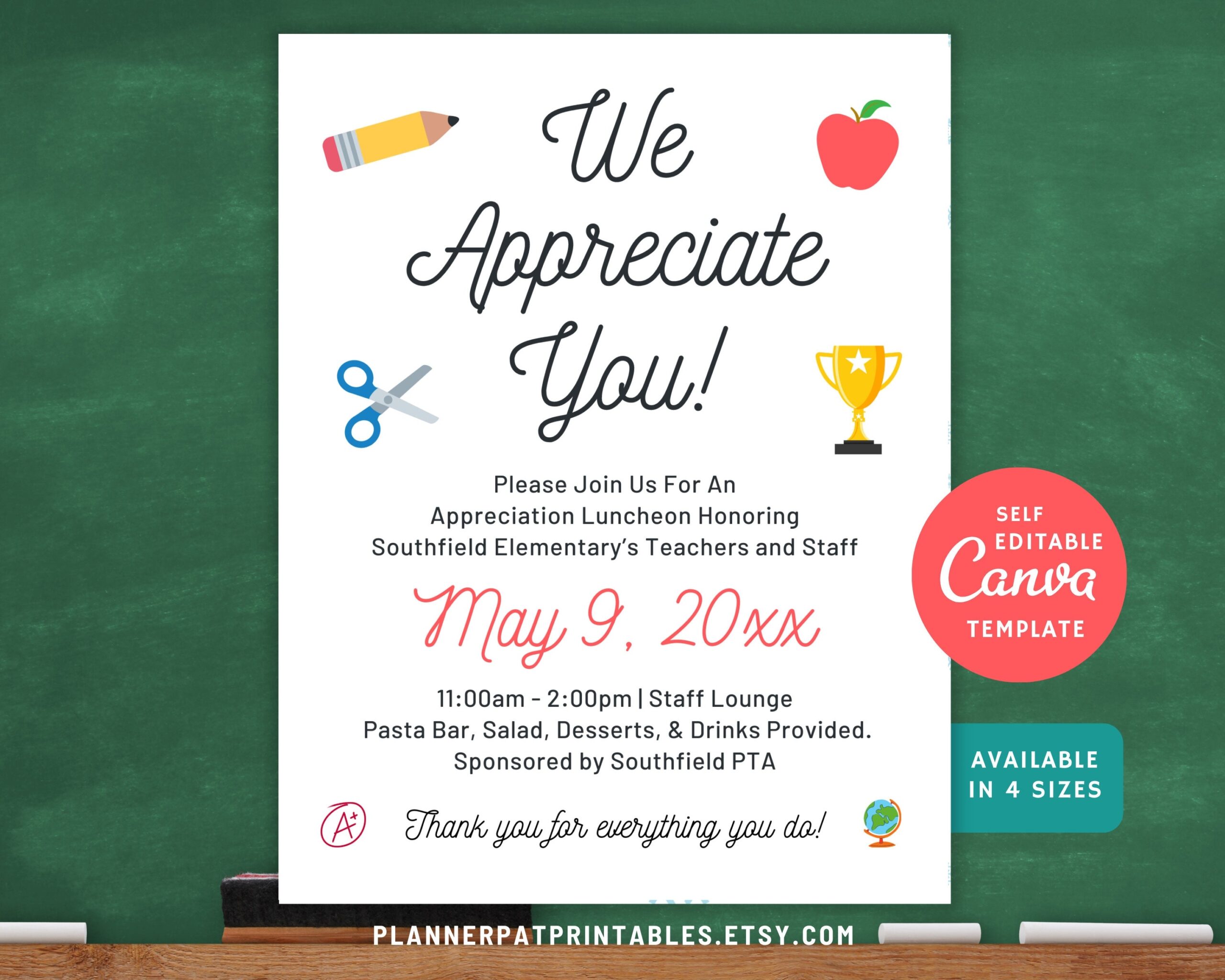 Luncheon Invitation Editable Printable