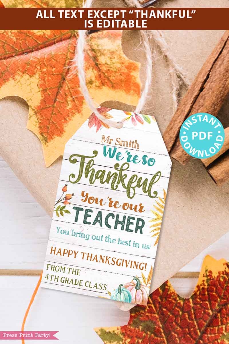 Thankful For You Printable Free Editable