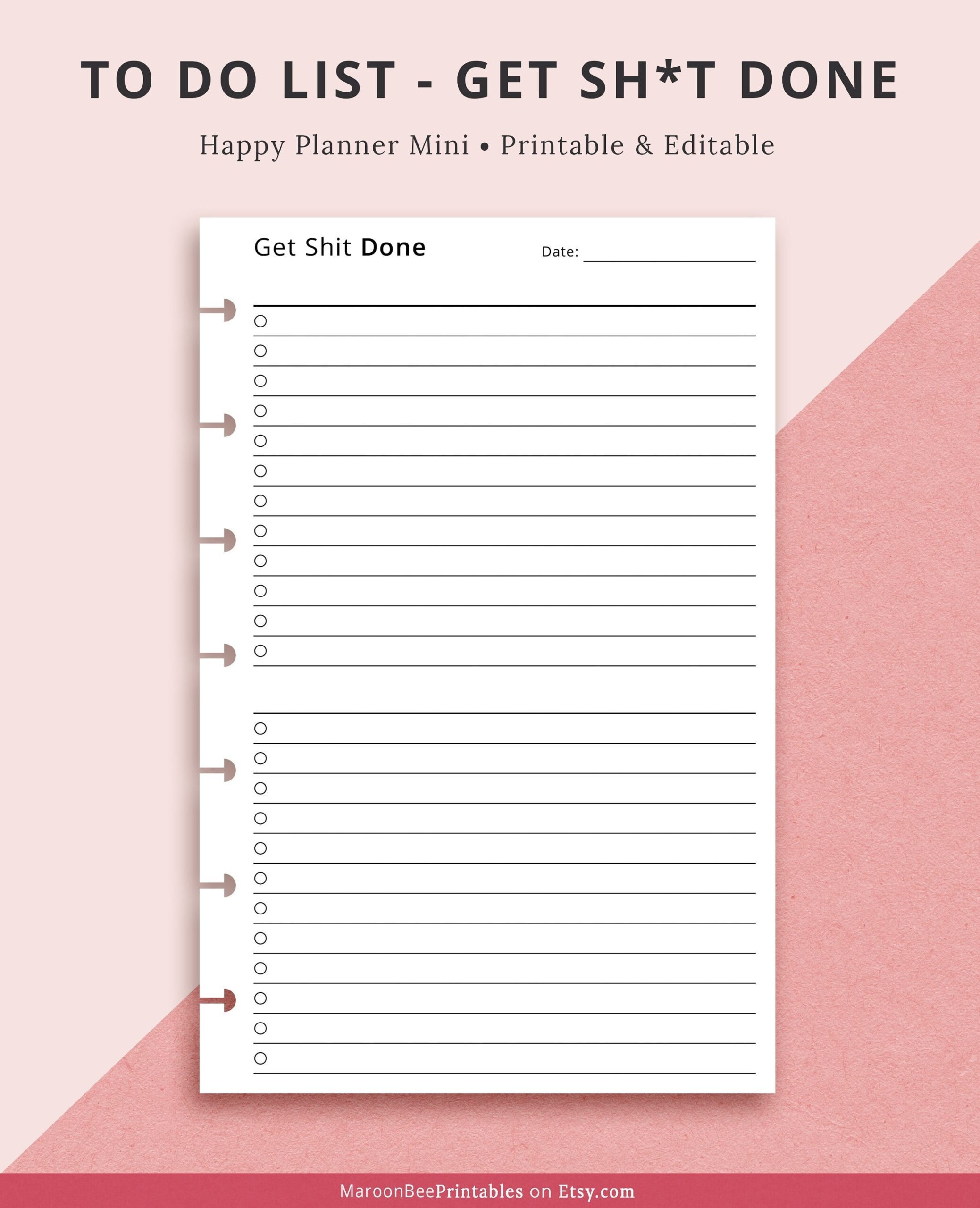 Editable To Do List Printable