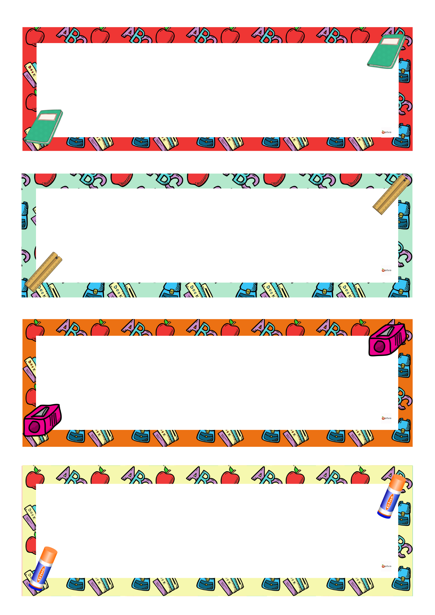 Editable Printable Subject Labels