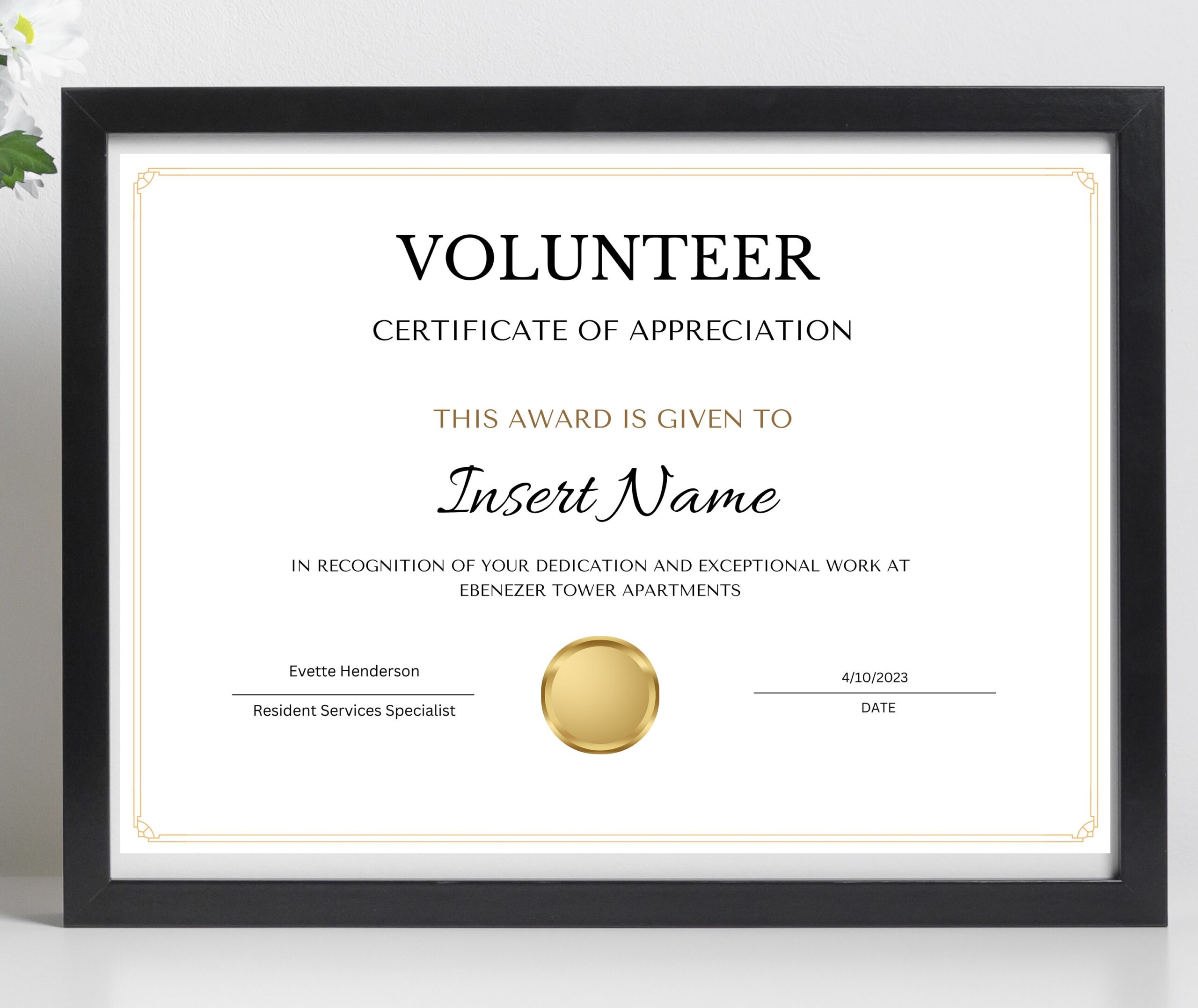 Editable Printable Volunteer Certificates