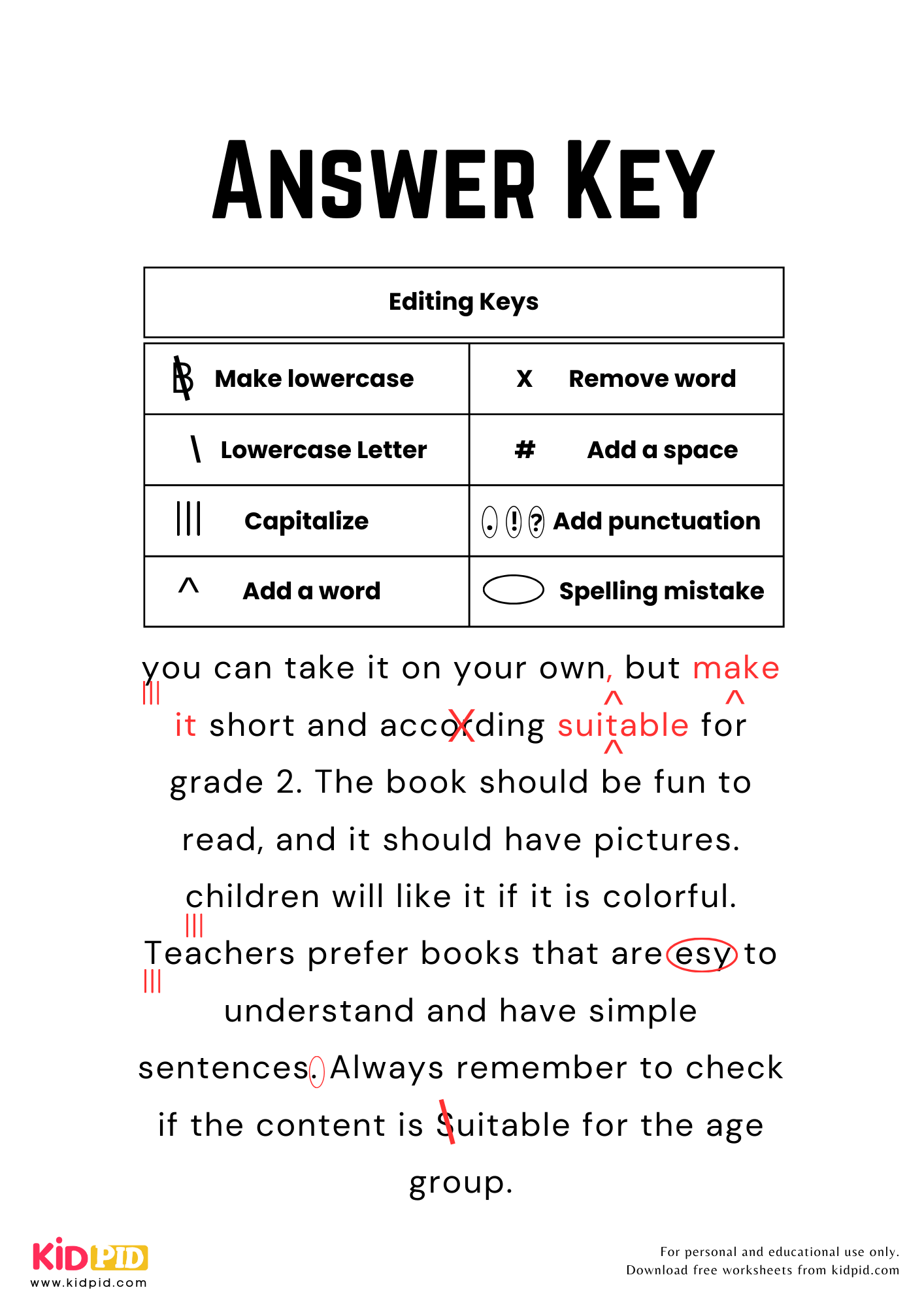 Editing Paragraph Worksheet For Grade 2 Kidpid
