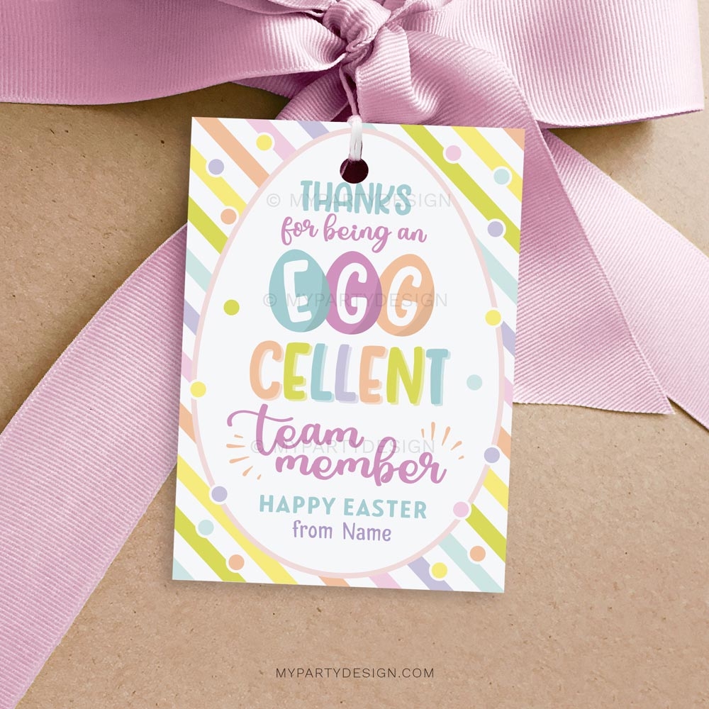 EGGcellent Team Member Easter Tags Printable My Party Design