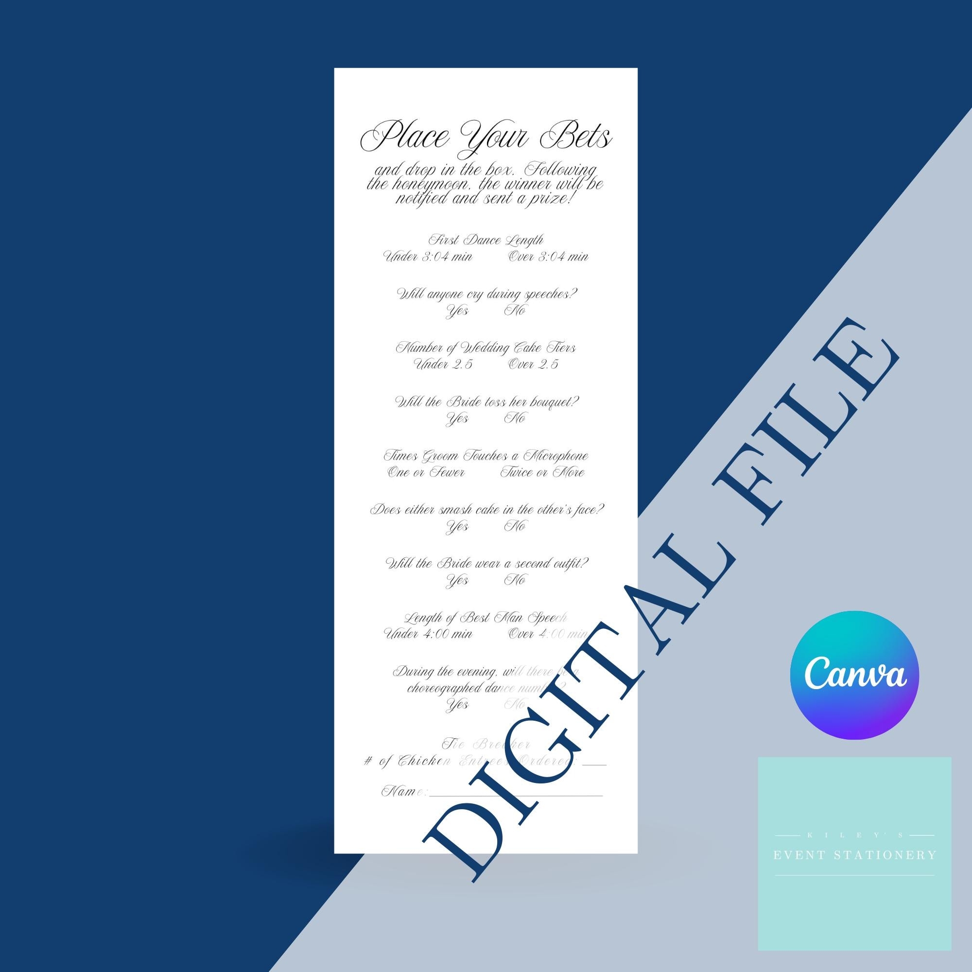 Printable Editable Parlay Cards