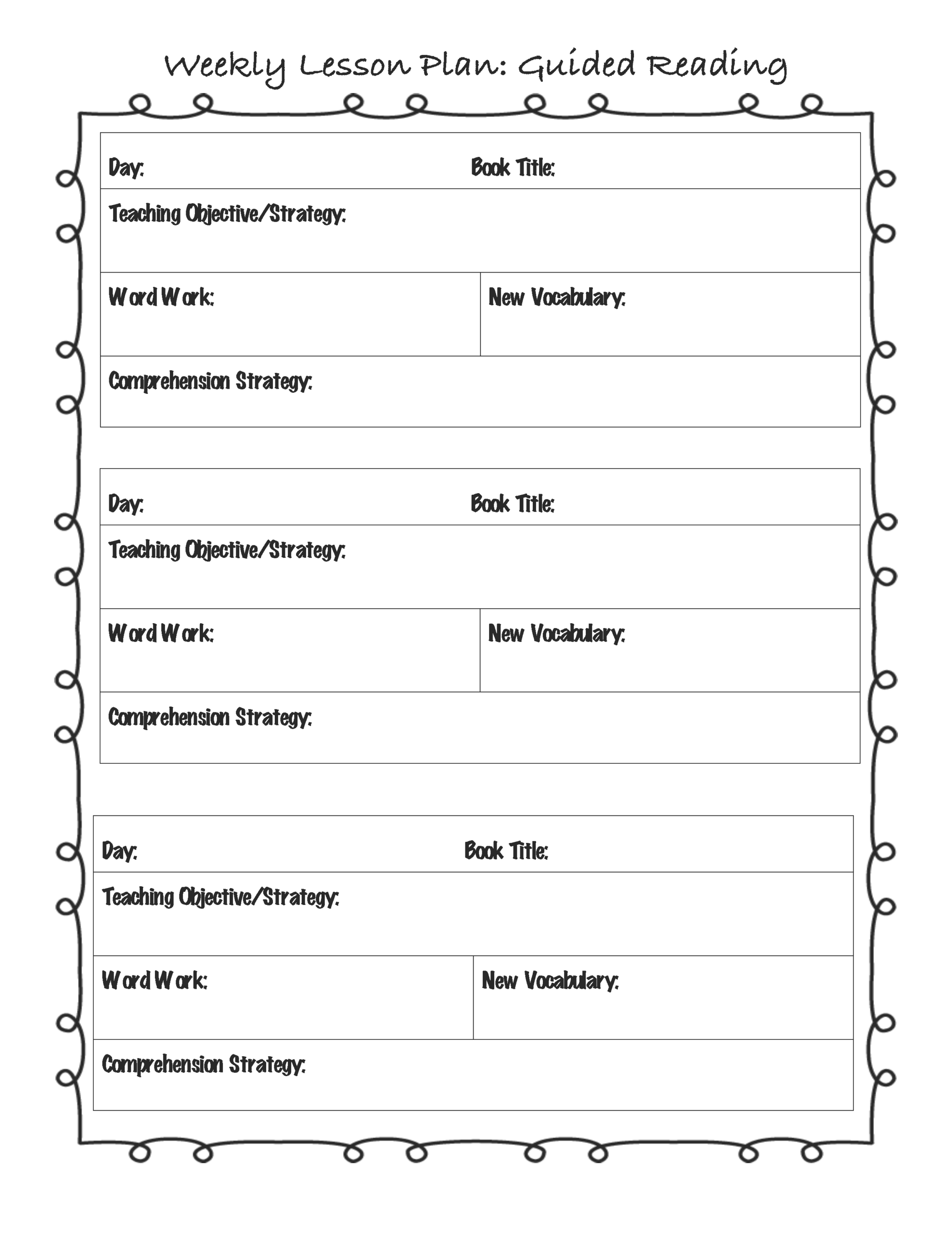 Free Printable And Editable Lesson Plan For 3rd 4th Grade