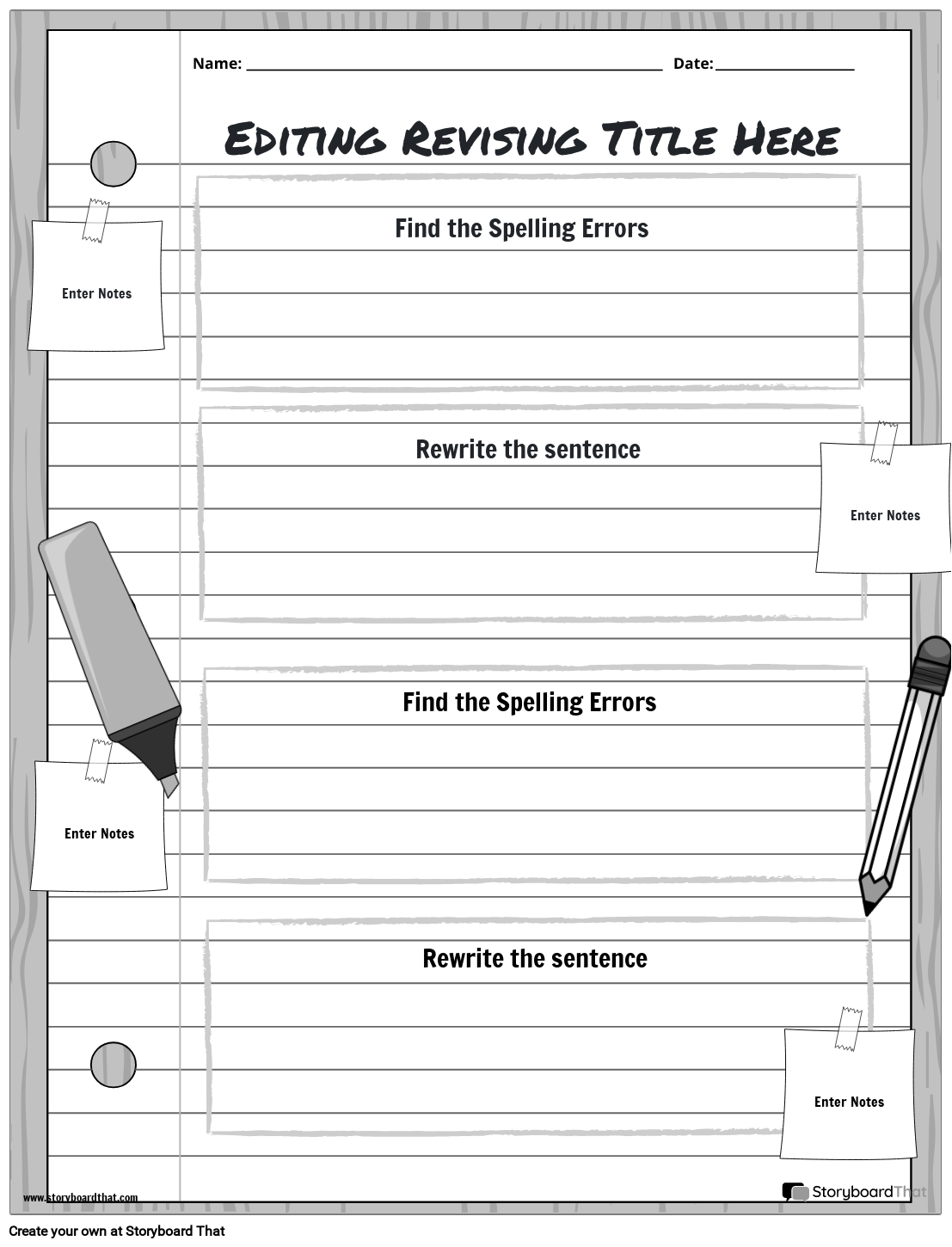 Free Printable Revising And Editing Paper For 4th Grader