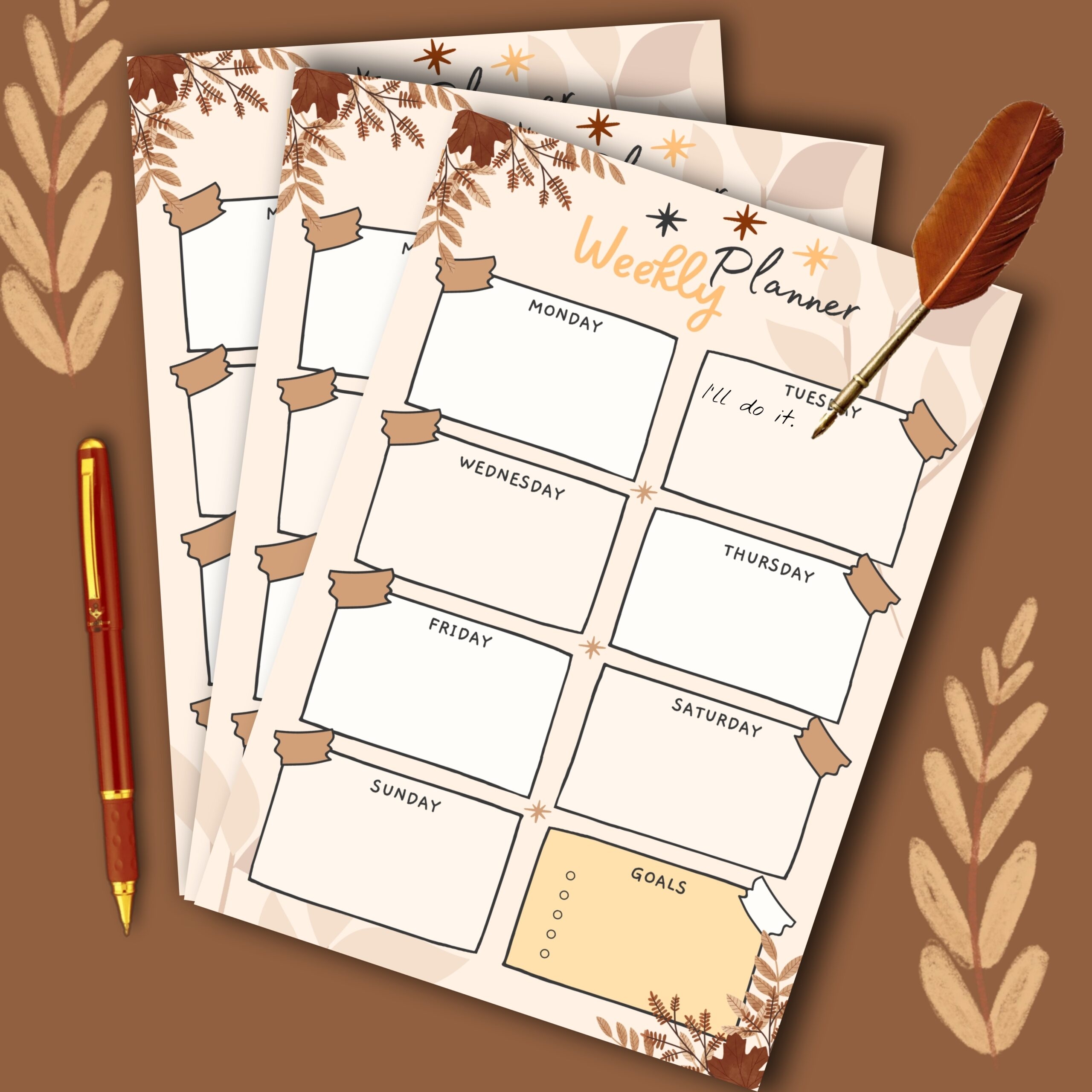 Fall Weekly Planner Printable Weekly Teachers Student Planner Made By Teachers