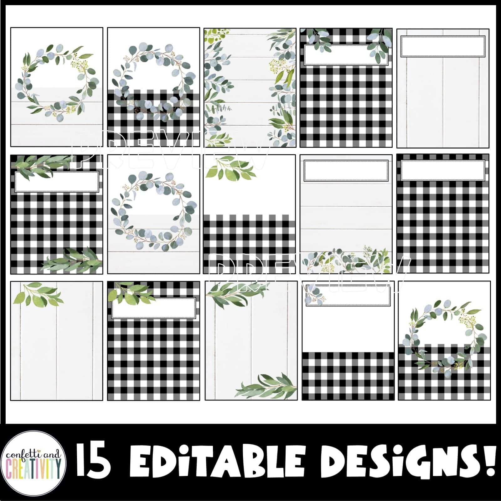Farmhouse Binder Covers Spines Confetti Creativity