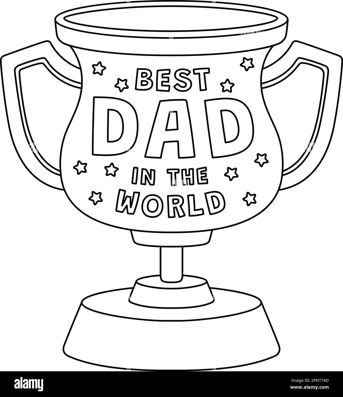 Fathers Day Best Dad Trophy Isolated Coloring Page Stock Vector Image Art Alamy