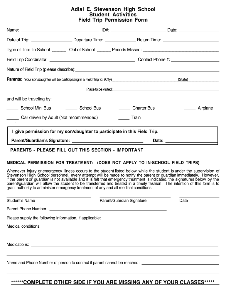 Field Trip Information Fill Online Printable Fillable Blank PdfFiller