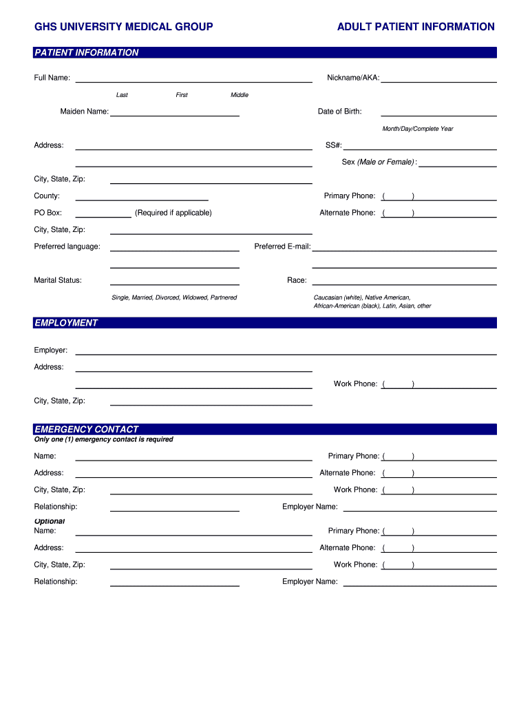 Fillable Online New Patient Forms Printable Fax Email Print PdfFiller