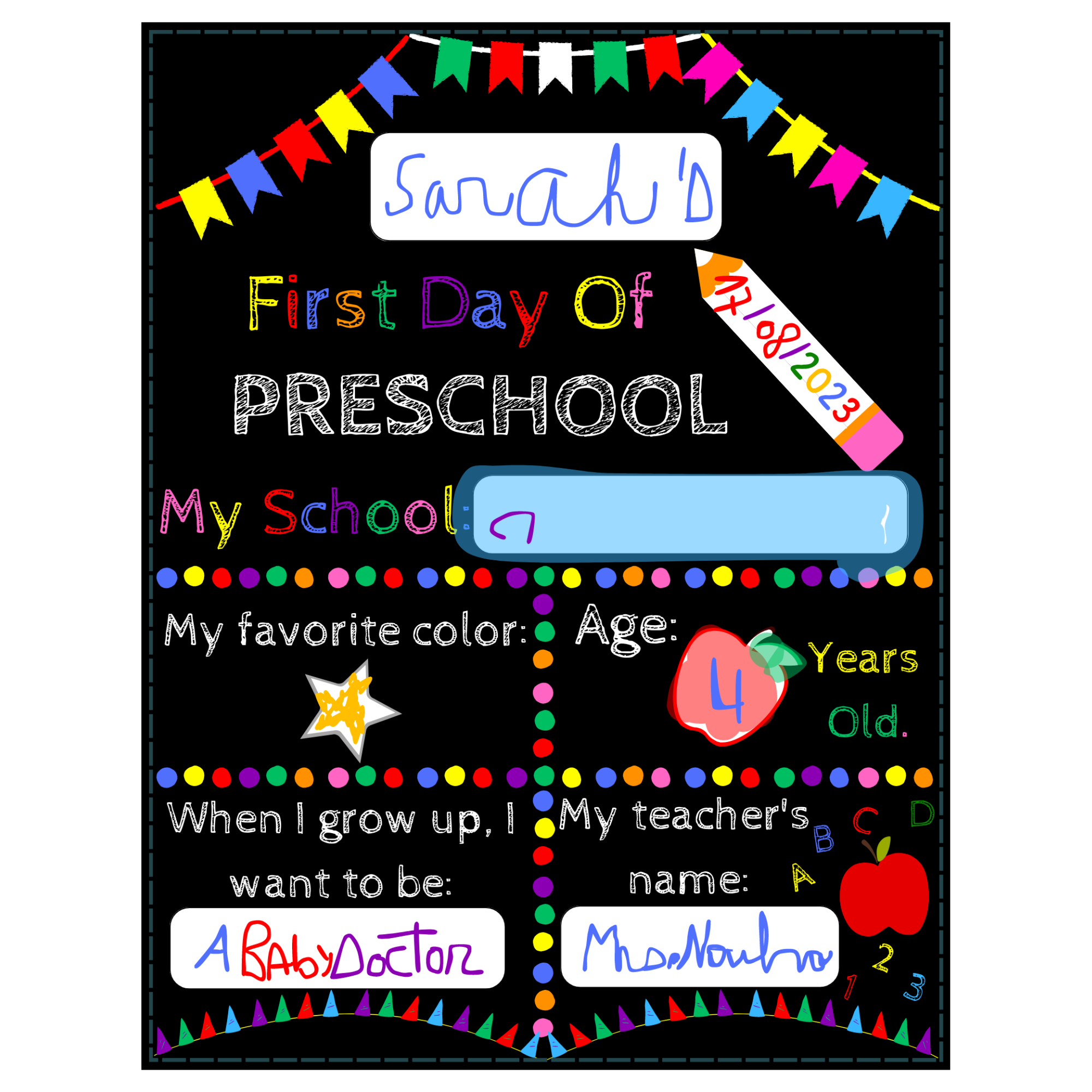 First Day Of Preschool Sign first And Last Day Of School Sign Chalkboard Sign Made By Teachers