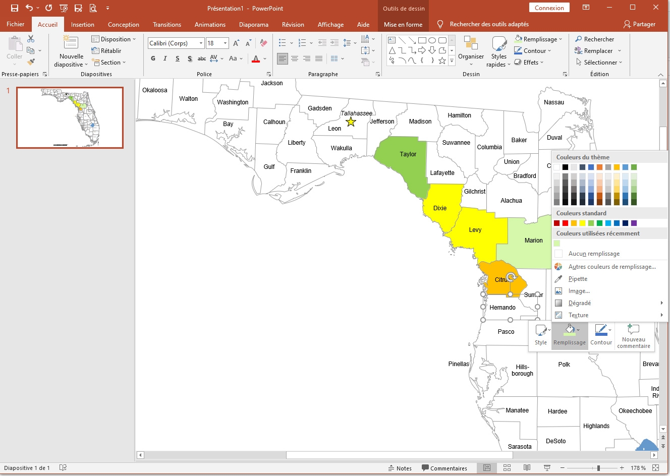 Florida Counties Editable Map For Office