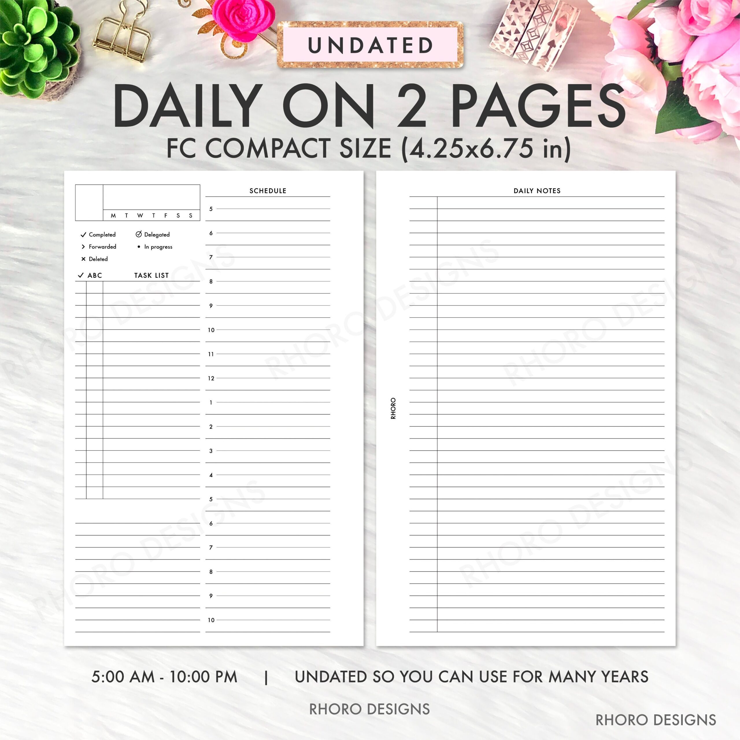 Franklin Planner Pages Printable Etsy